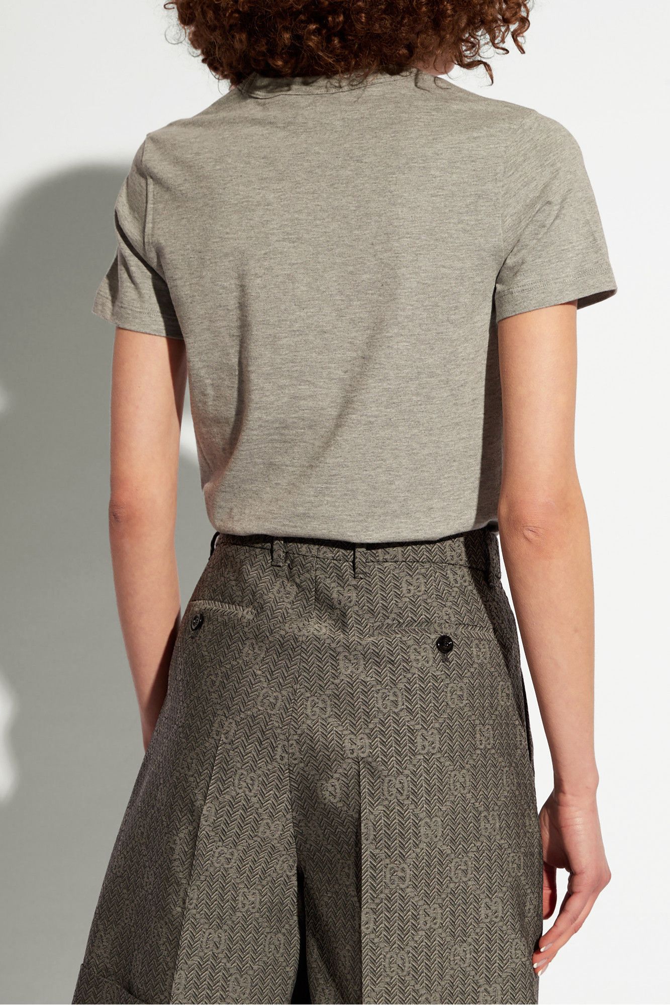 Gucci o1la5ras0526 Cotton Jersey T-Shirt With Embroidery in Grey Size S / US 4 / IT 40 - 4 Thumbnail