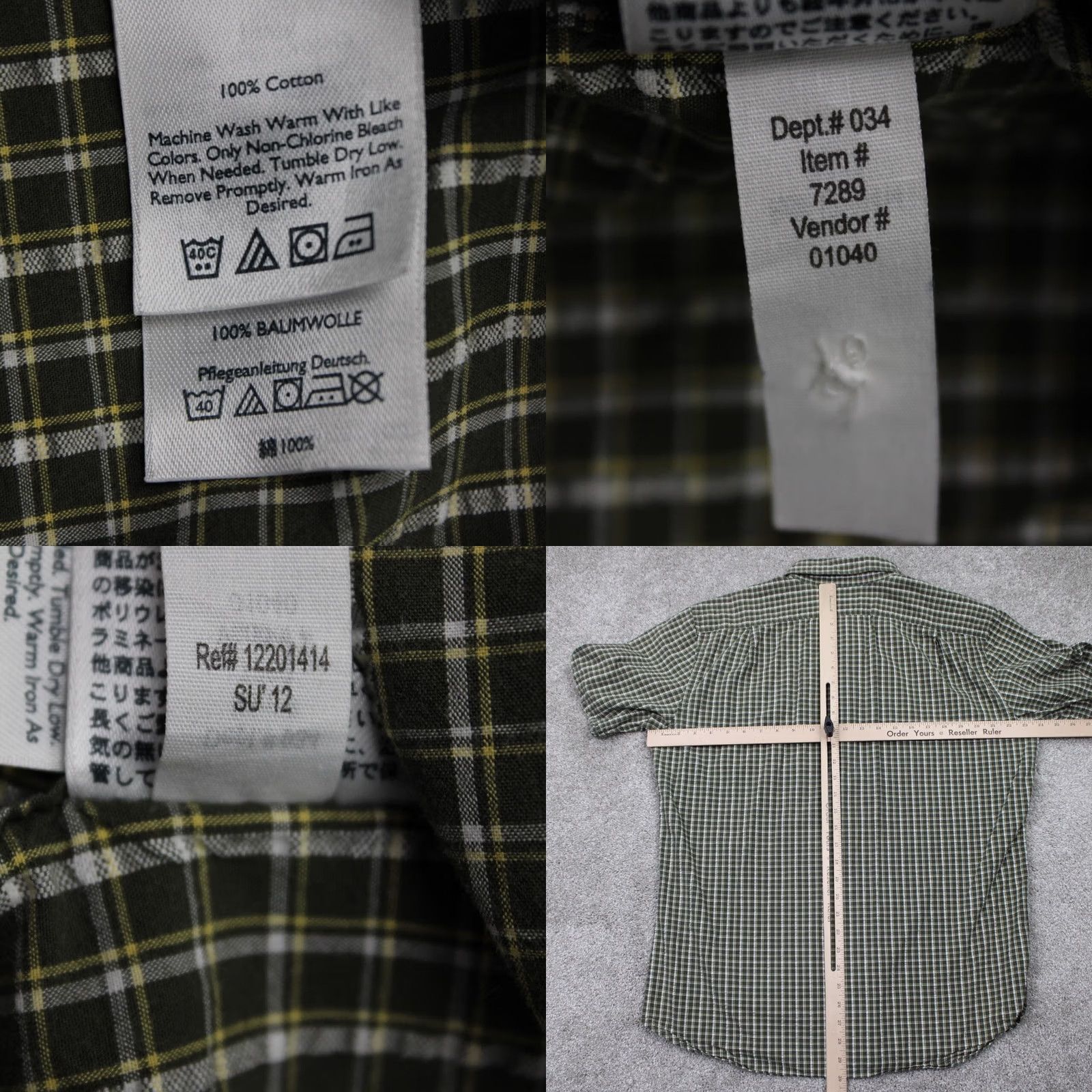 Eddie Bauer Eddie Bauer Shirt Men Large Green/Yellow/White Plaid Button-Up Short Sleeve Vintage No Size US L / EU 52-54 / 3 - 8 Thumbnail