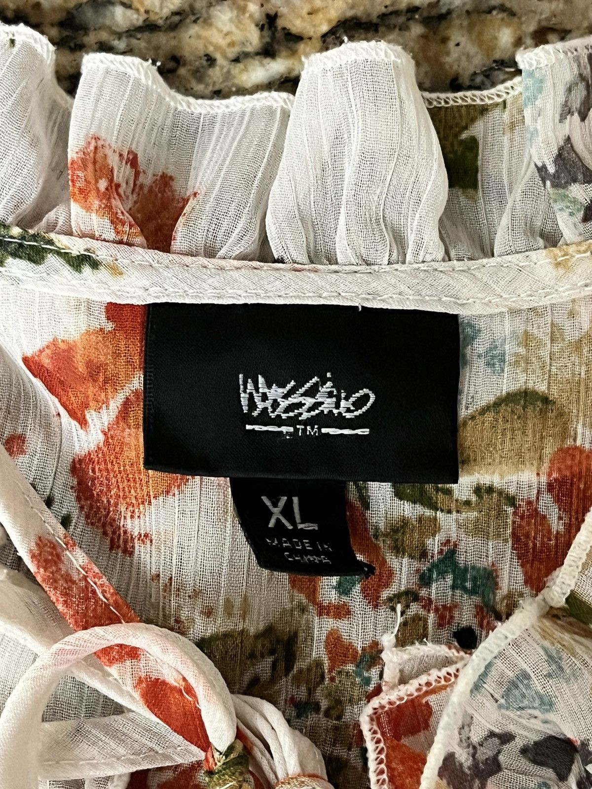 Mossimo Mossimo Floral Sheer Ruffle Blouse Fairy Core Y2k Boho XL Size XL / US 12-14 / IT 48-50 - 6 Thumbnail