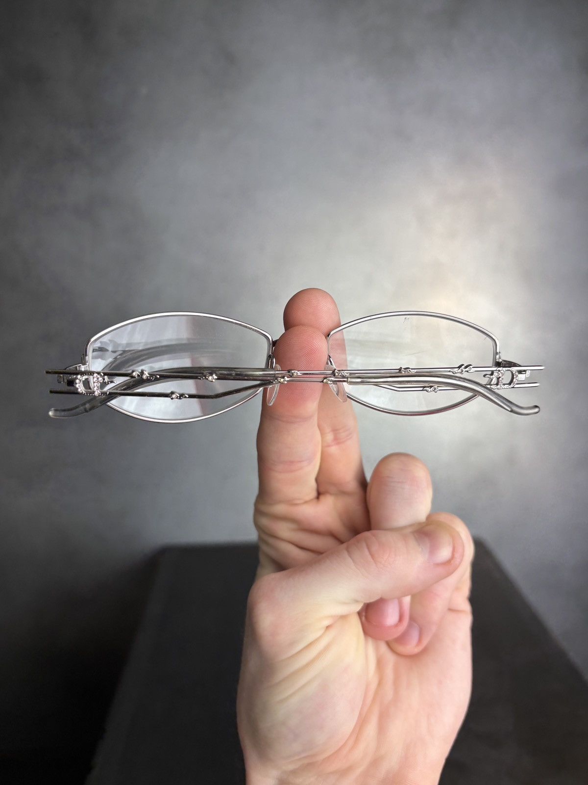 Vintage Christian Dior Glasses Metal Flower 3825 2000s 1990s