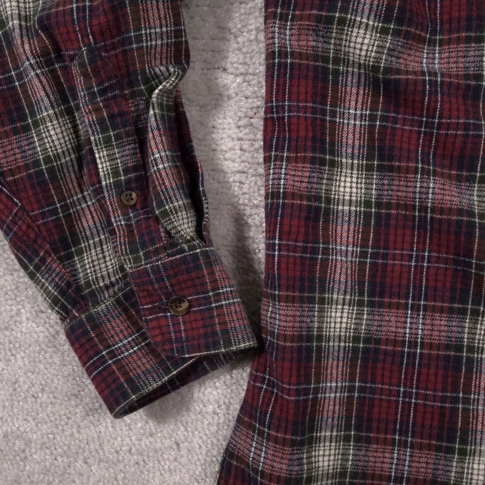 Savane Savane Shirt Plaid Button-Down Long Sleeve Red Cotton Flannel Wool? No, Cotton. Large Mens Regular Fit Outdoor Casual Workwear Travel Size US L / EU 52-54 / 3 - 4 Thumbnail