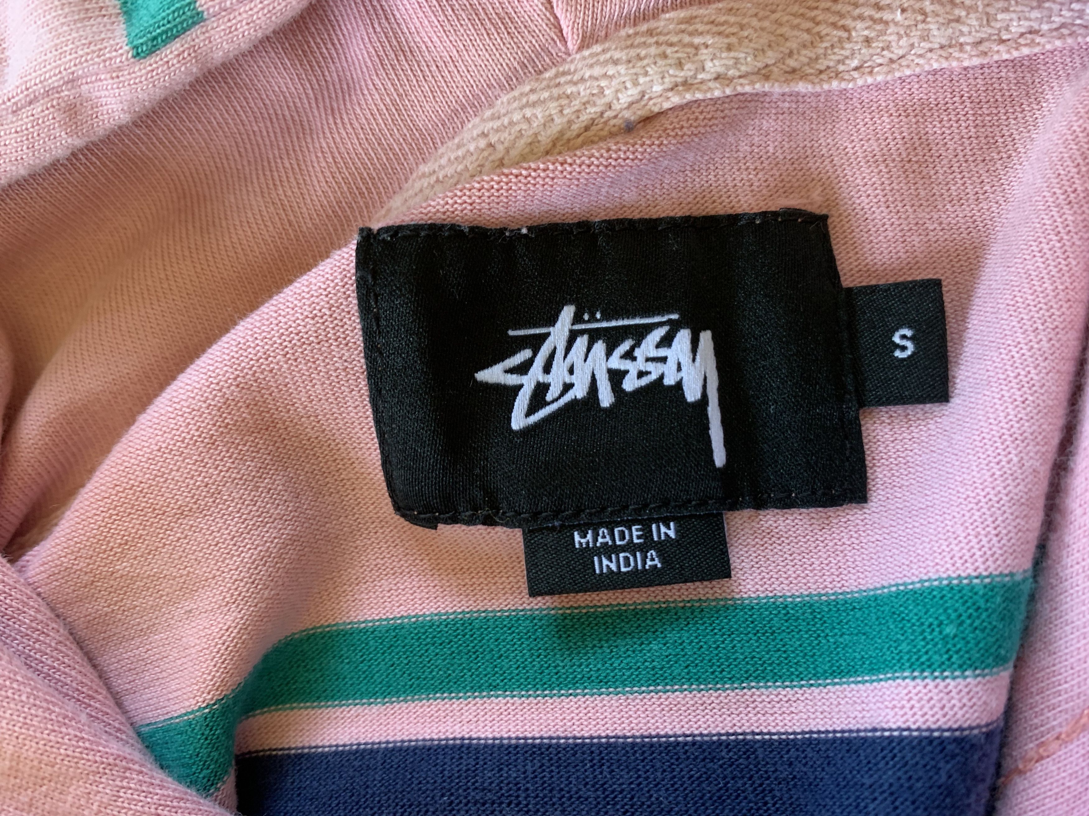 Stussy × Vintage Vintage Stussy Striped Hooded Long Sleeve Tee Size US S / EU 44-46 / 1 - 6 Thumbnail