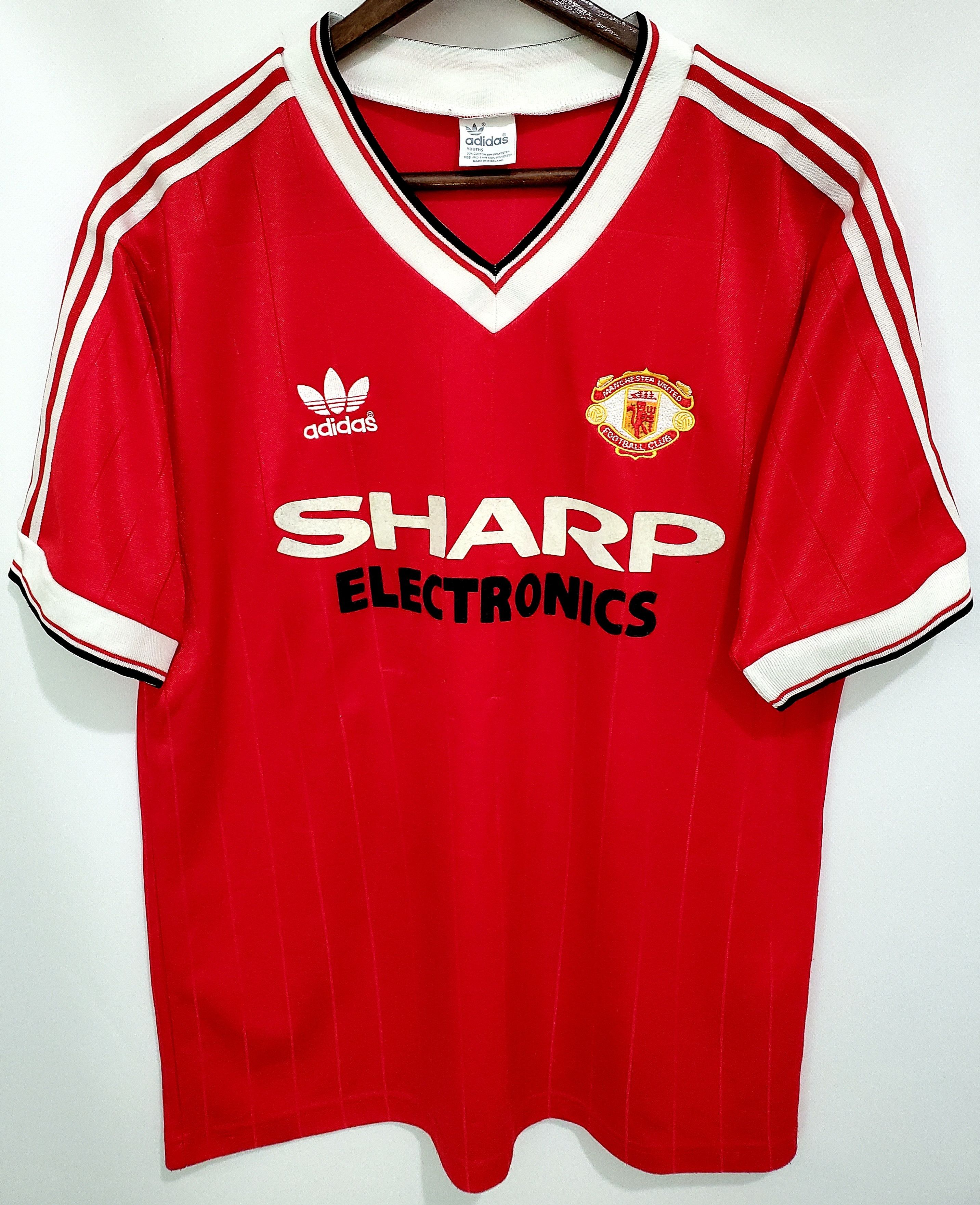Adidas Vintage MANCHESTER UNITED 1983 HOME sharp jersey reprint L Size US L / EU 52-54 / 3 - 2 Thumbnail