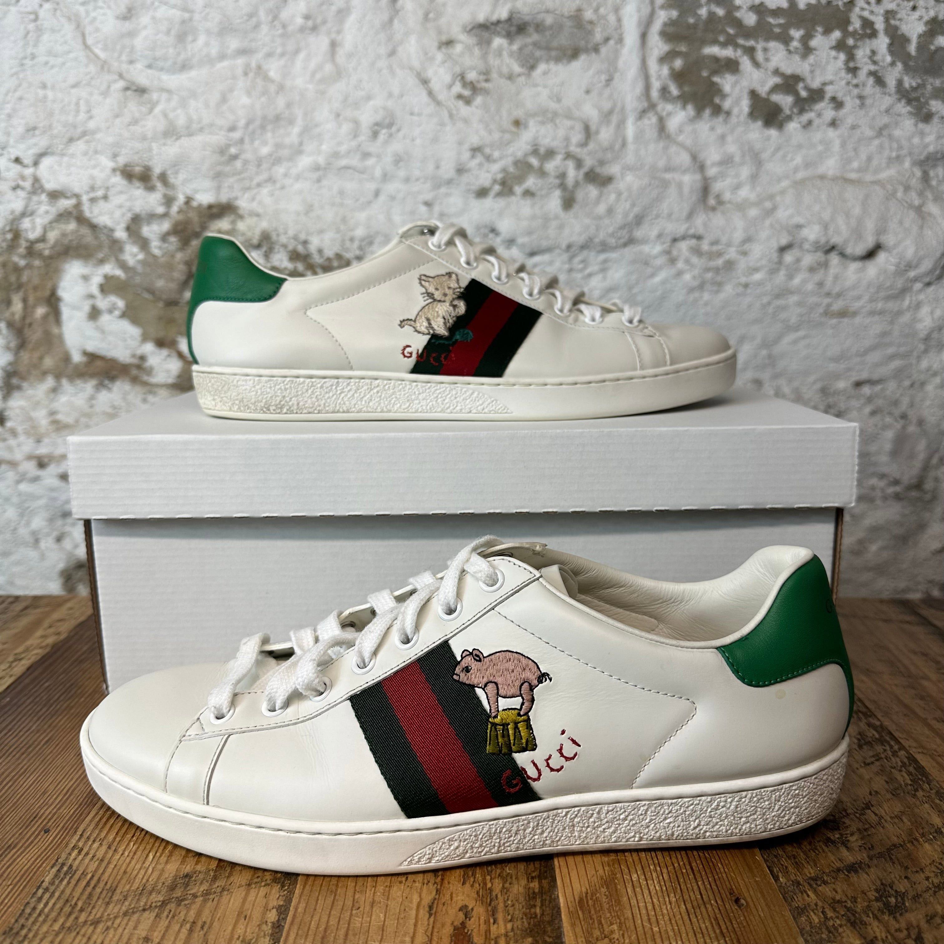 Gucci Gucci Ace Pig Cat White Sneaker Sz 8 Size US 8 / EU 41 - 1 Thumbnail