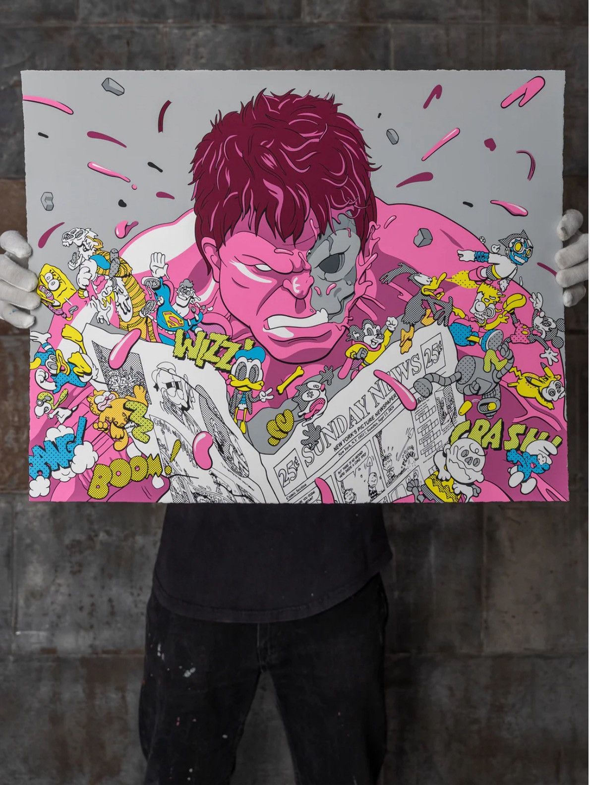 Matt Gondek MATT GONDEK PINK HULK READING NEWSPAPER Size ONE SIZE - 3 Thumbnail