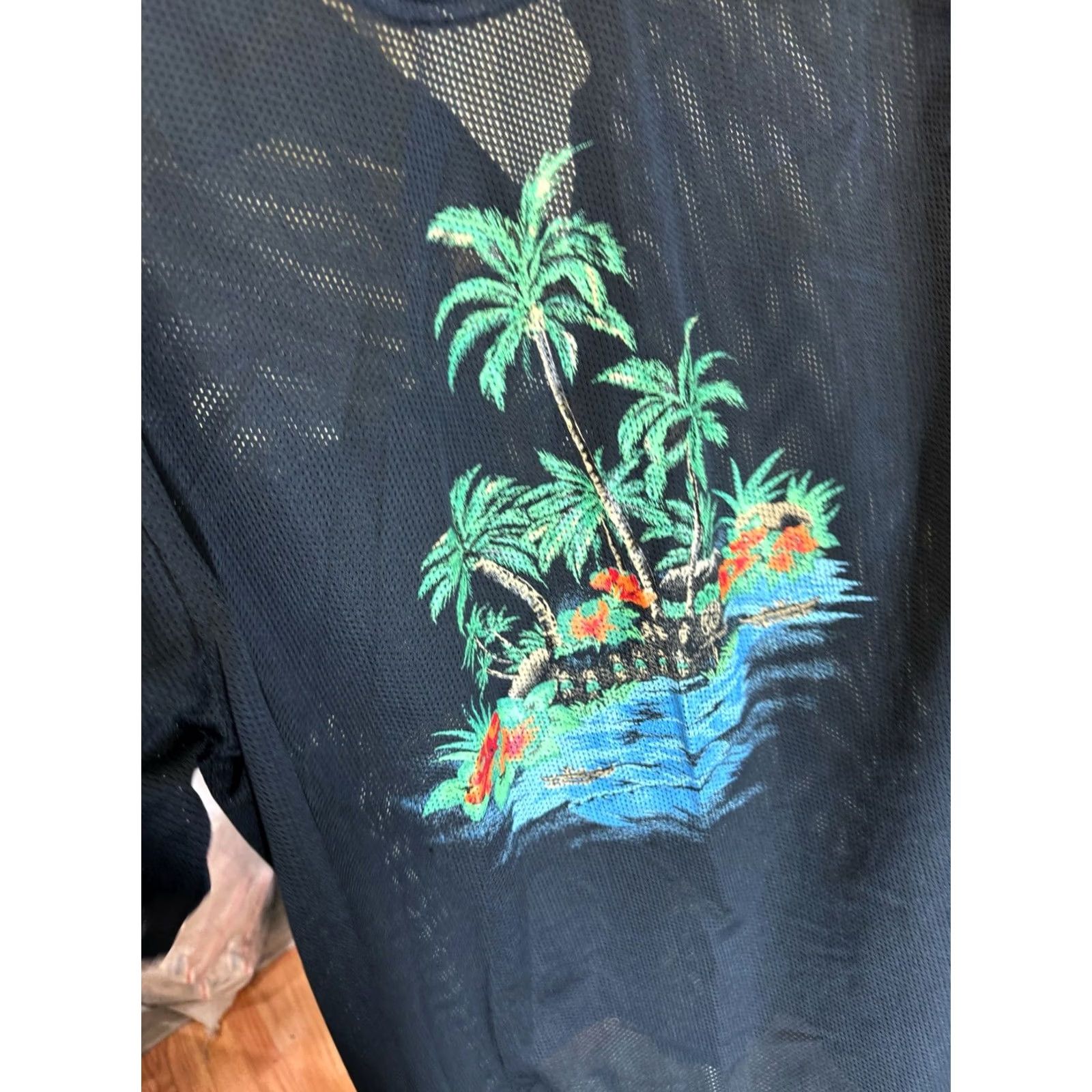 Carbon SHORT SLEEVE BUTTON UP SHIRT Large L Slim Carbon Back Panel Island Poly Mens Size US L / EU 52-54 / 3 - 7 Thumbnail