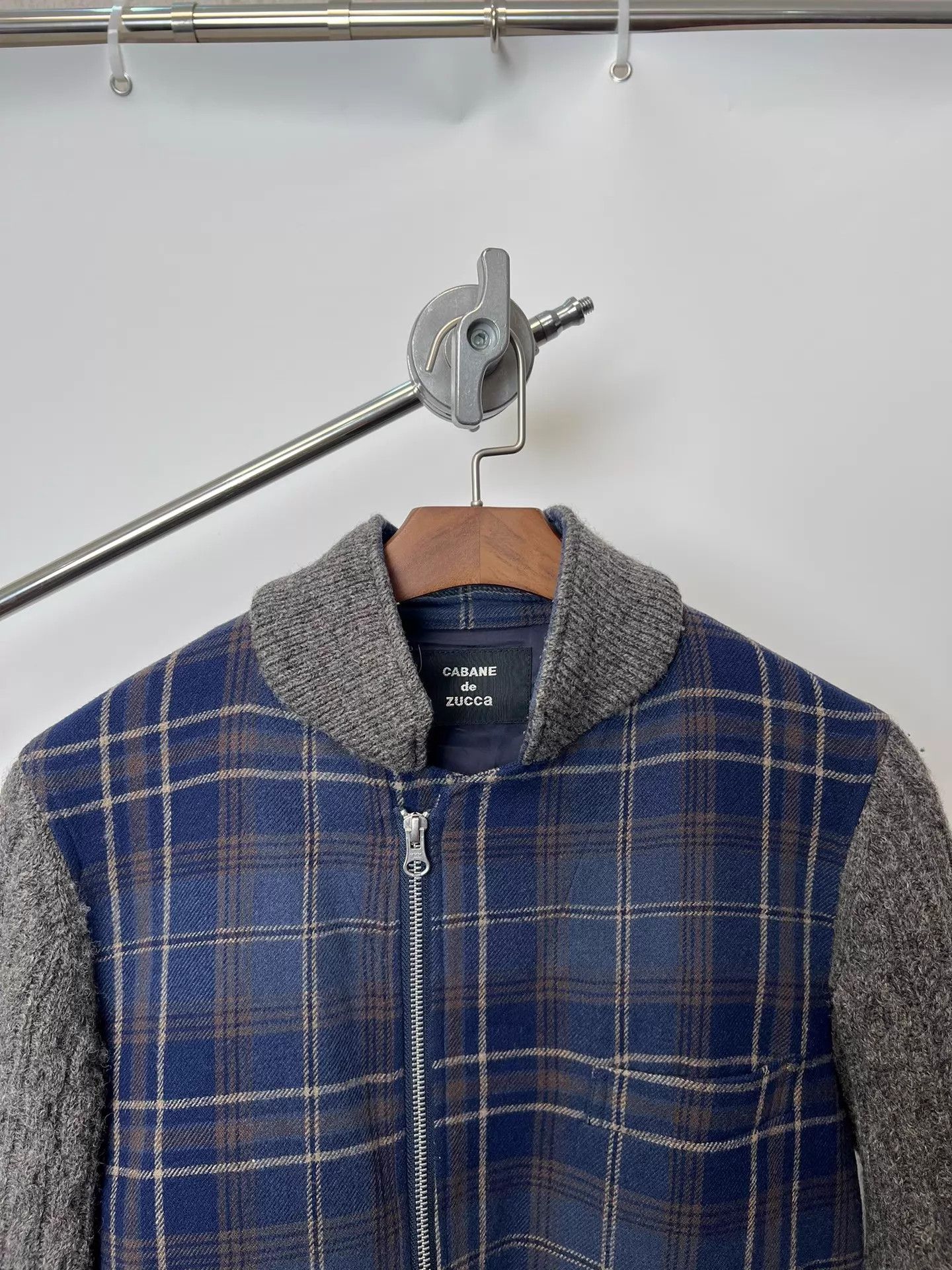 CABANE de ZUCCa Cabane de Zucca Vintage Plaid Paneled Zip Sweater Jacket Size US M / EU 48-50 / 2 - 3 Thumbnail