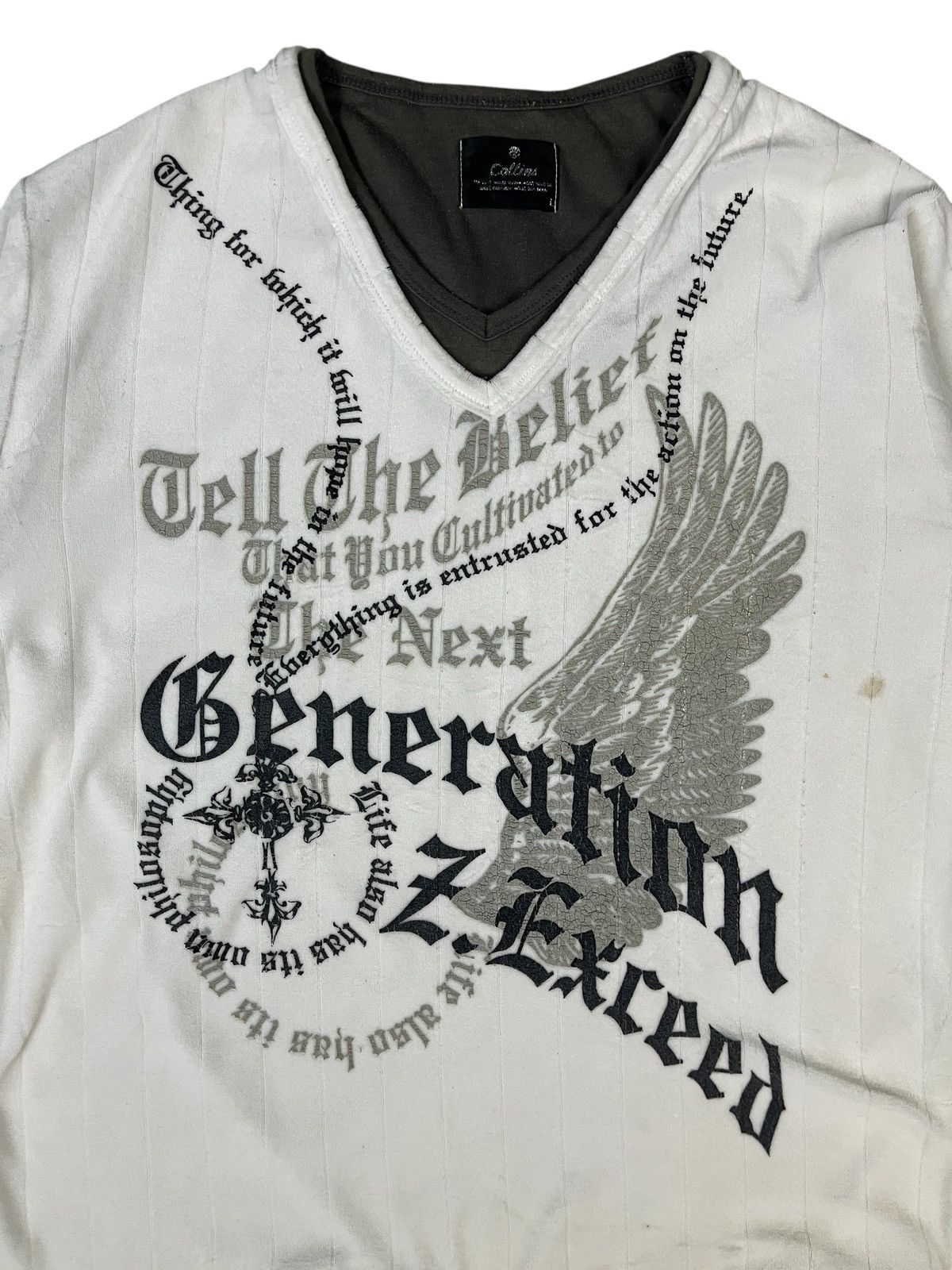 Beauty Beast × If Six Was Nine × Le Grande Bleu (L.G.B.) Generation Z Poem Double Layer Velvet Tshirt Vkei Style Size US L / EU 52-54 / 3 - 3 Thumbnail