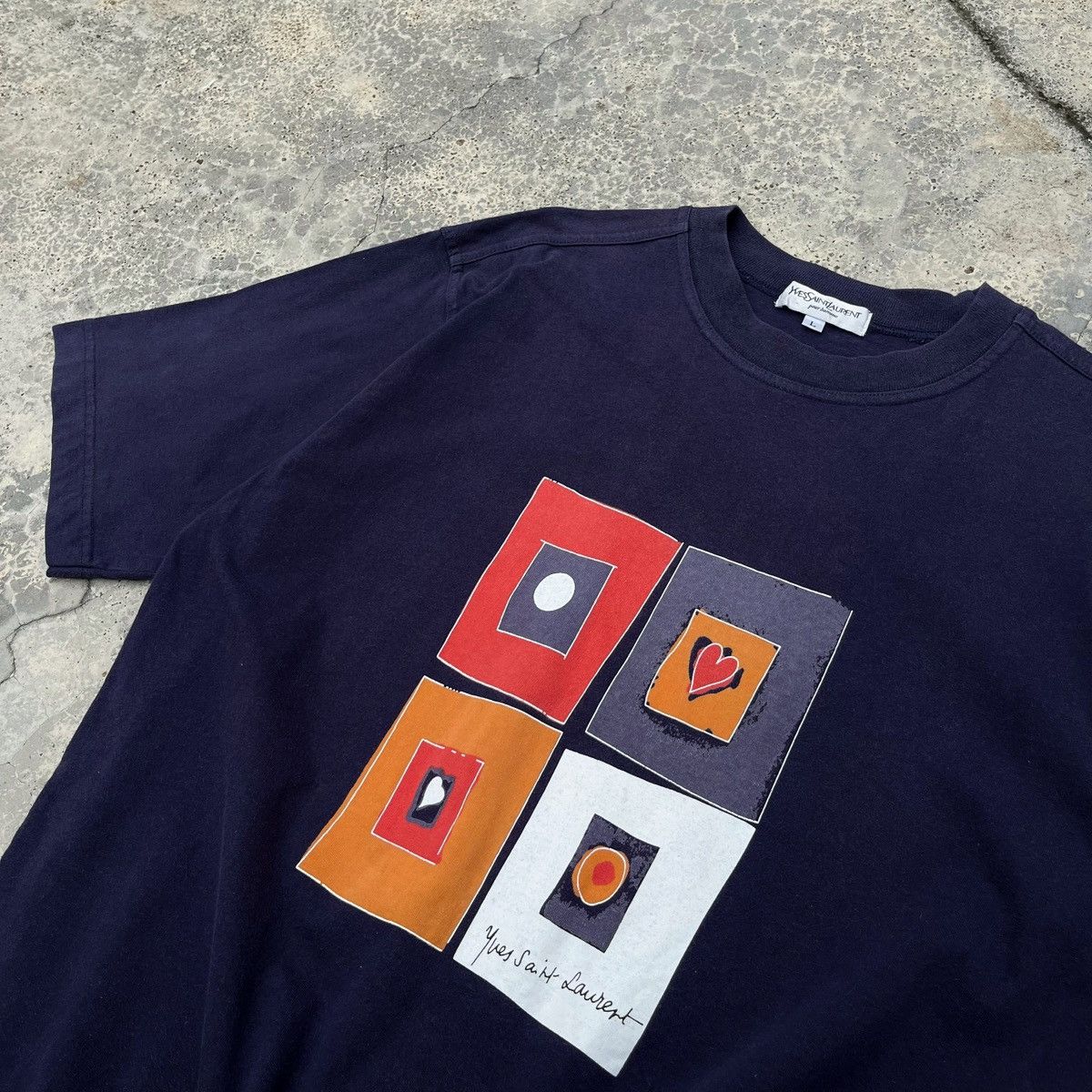 Yves Saint Laurent YSL Yves Saint Lairent Homme Boxy Cutting Design Tee Size US L / EU 52-54 / 3 - 3 Thumbnail