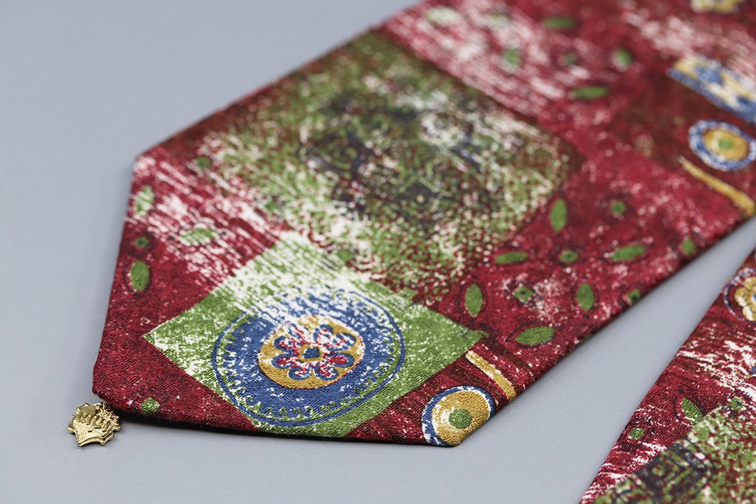 Other Vintage ALPI Silk Tie – Abstract Pattern with Metal Charm Size ONE SIZE - 8 Thumbnail