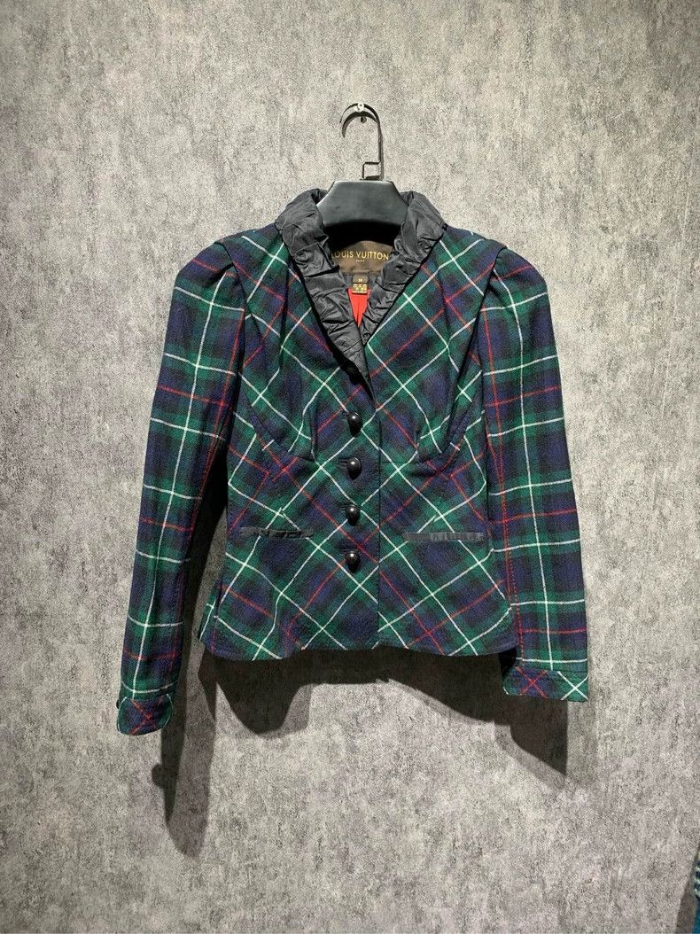 Louis Vuitton Louis Vuitton Rare Teal Plaid Fully Lined Jacket 2501-Nexta Size XS / US 0-2 / IT 36-38 - 1 Thumbnail