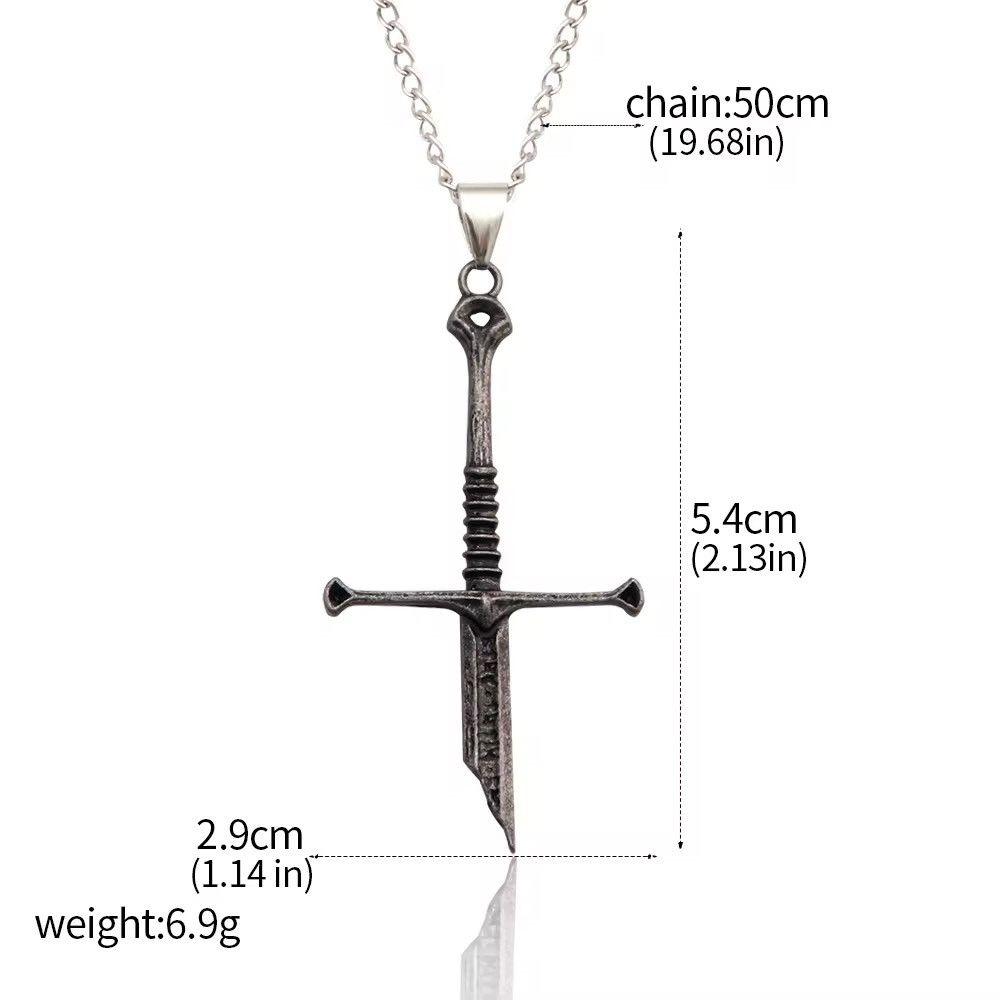 Jewelry Gothic Broken Sword Pendant Necklace Size ONE SIZE - 3 Thumbnail