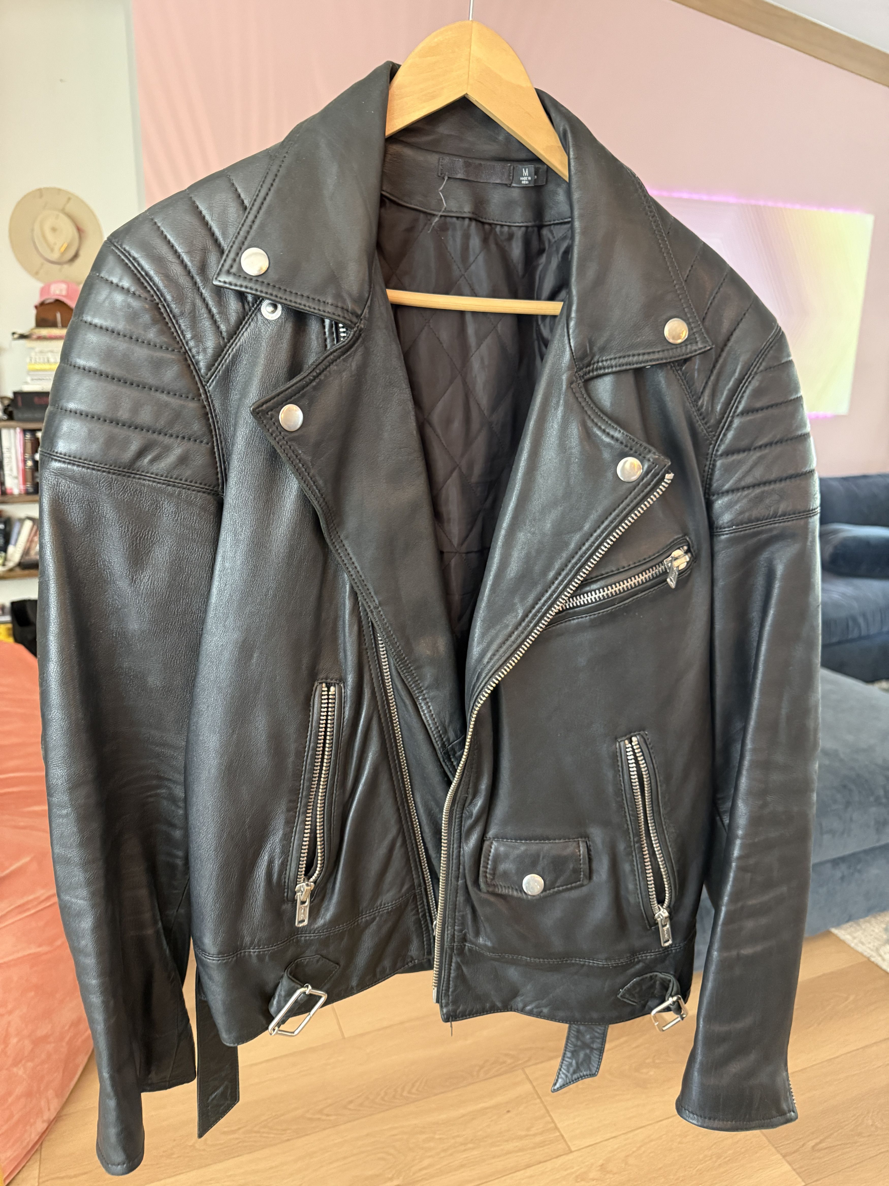 Blk Dnm BLK DNM Leather Jacket 5 Black Vintage Lindeberg Era Moto Size US M / EU 48-50 / 2 - 1 Thumbnail