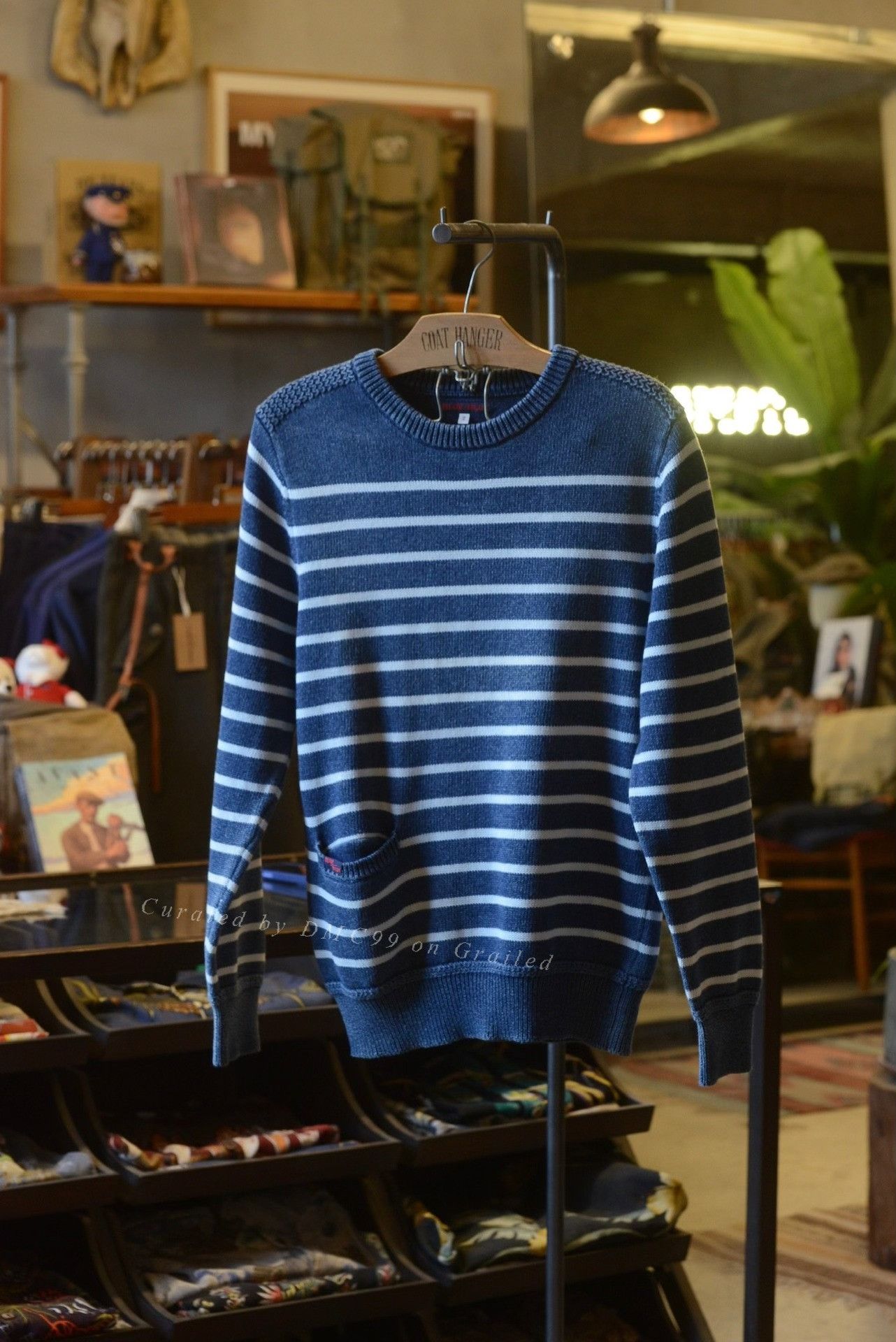 Blue Blue Japan Blue White Striped Knit Sweater Size US M / EU 48-50 / 2 - 1 Thumbnail