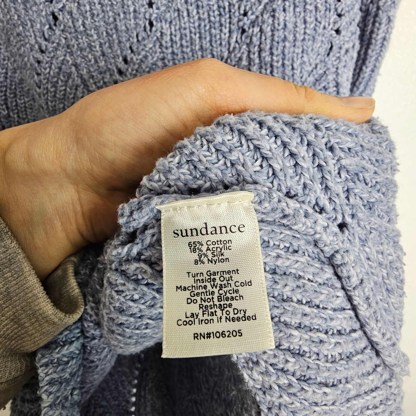 Other Sundance Blue Turtleneck Sweater Cotton Silk Blend Women M Size M / US 6-8 / IT 42-44 - 7 Thumbnail