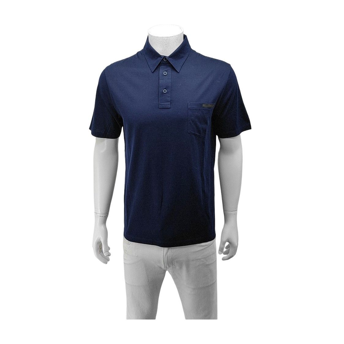 Prada Prada Navy Cotton Pocket Polo Shirt Size M Size US M / EU 48-50 / 2 - 1 Thumbnail