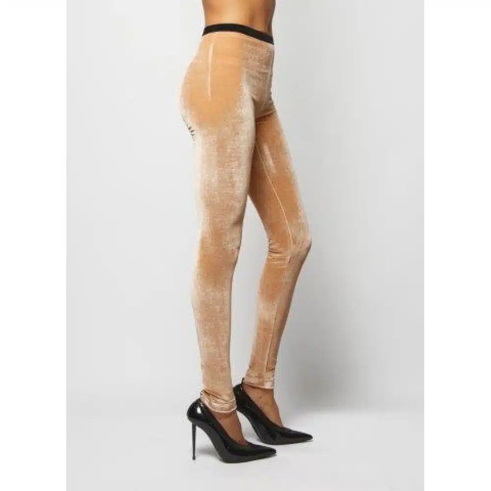 Tom Ford o1loc1c0625 PAJ016 Velour Leggings in Beige Size 26" / US 2 / IT 38 - 2 Thumbnail
