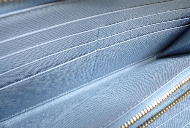 Prada Prada Zippy Saffiano Leather Light Blue Wallet Size ONE SIZE - 7 Thumbnail