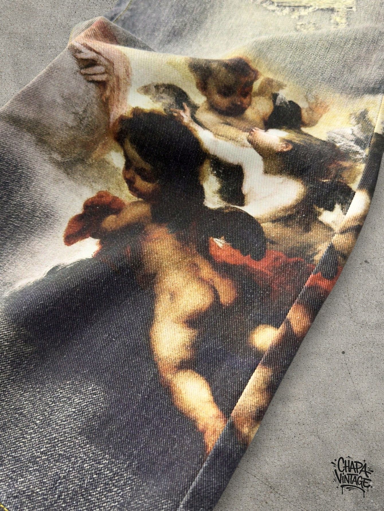 Vintage Washed angel print jeans Size US 32 / EU 48 - 3 Thumbnail