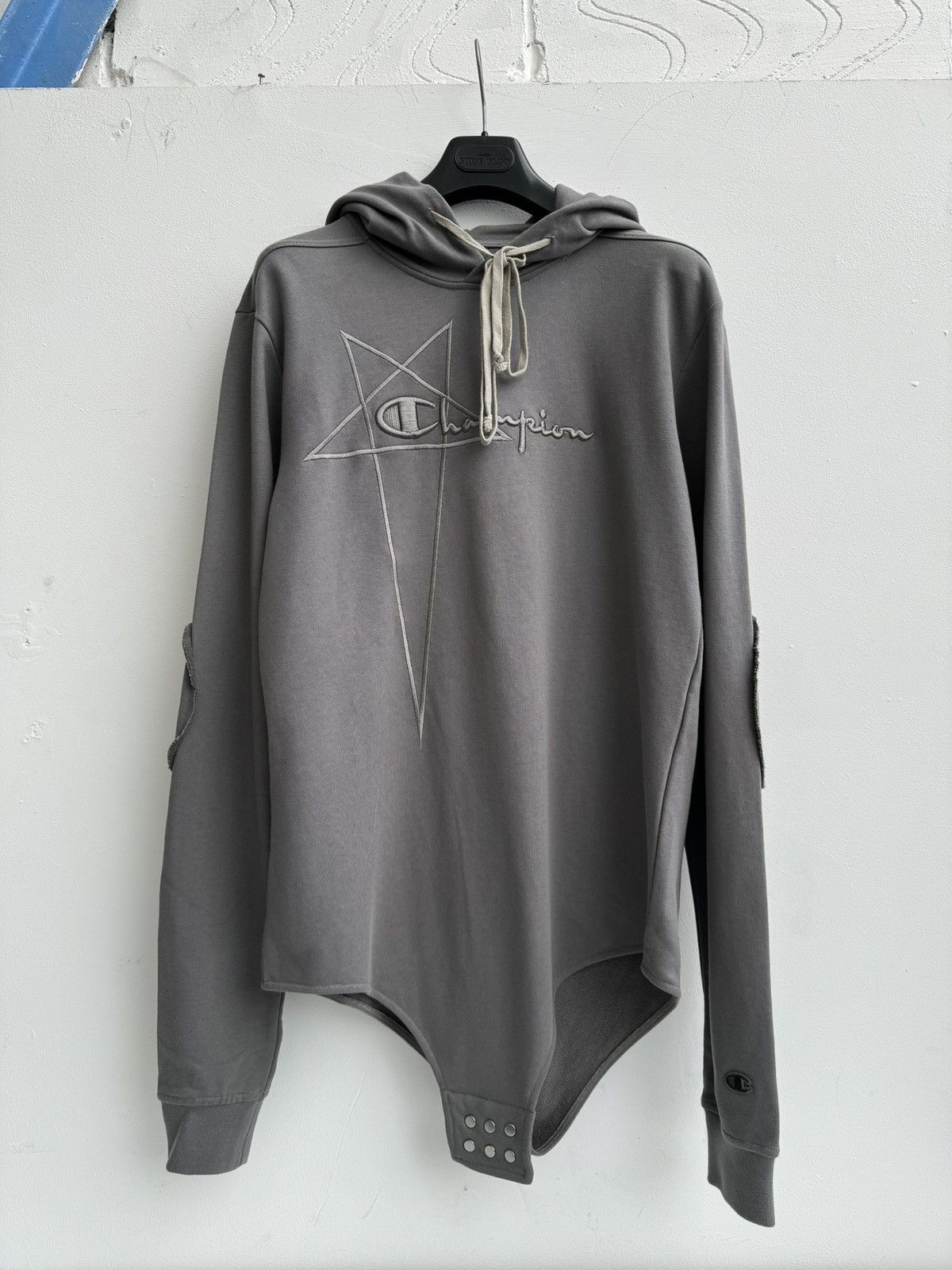 image of Champion Bodysuit Hoodie In Grey (Rrp:$580) in Black, Men's (Size XS)