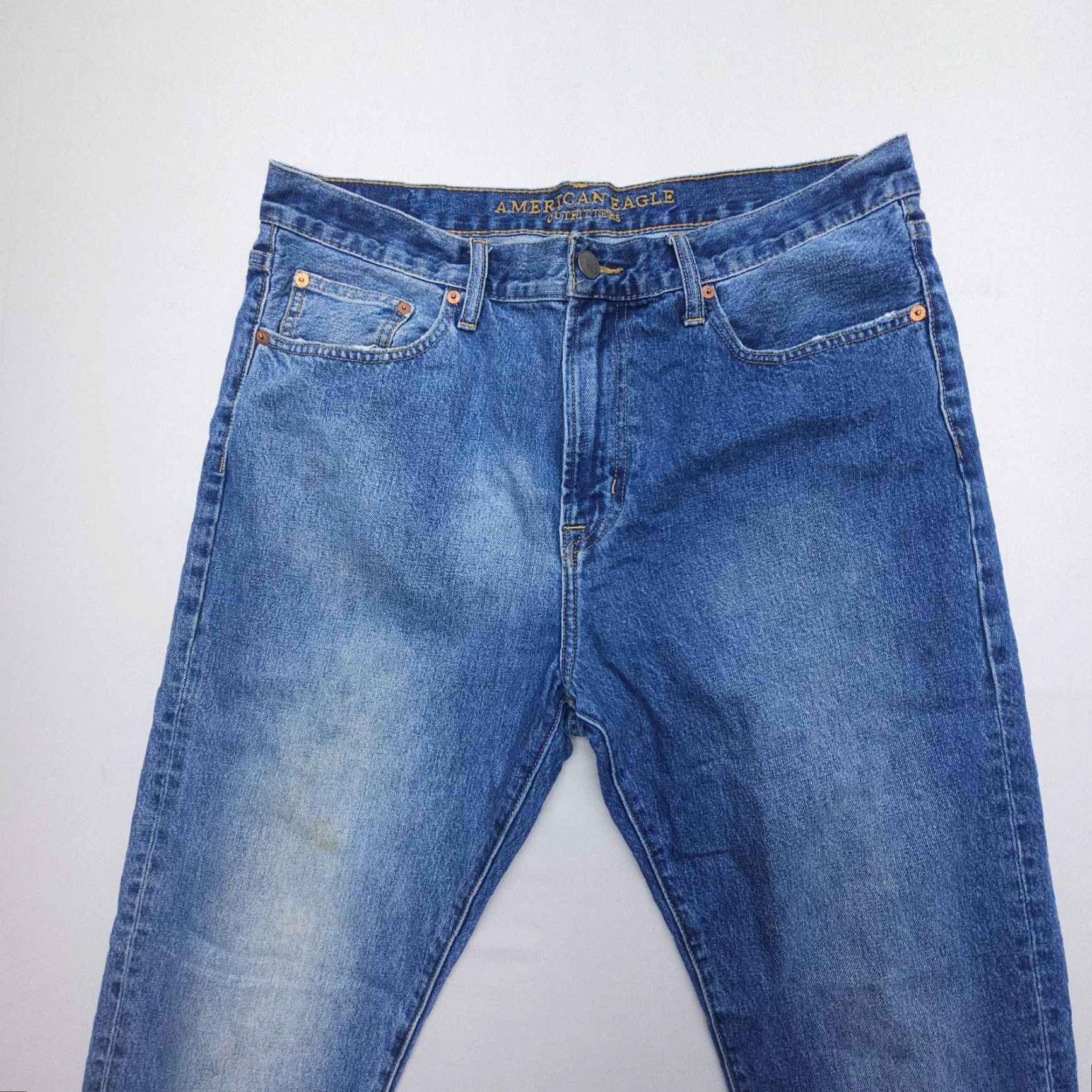 American Eagle Outfitters American Eagle Outfitters Jeans Mens 36 x 33 Hemmed Dark Blue 100% Cotton Straight Denim 5-Pocket USA Theme Mens Size 36 Regular Size US 36 / EU 52 - 6 Thumbnail