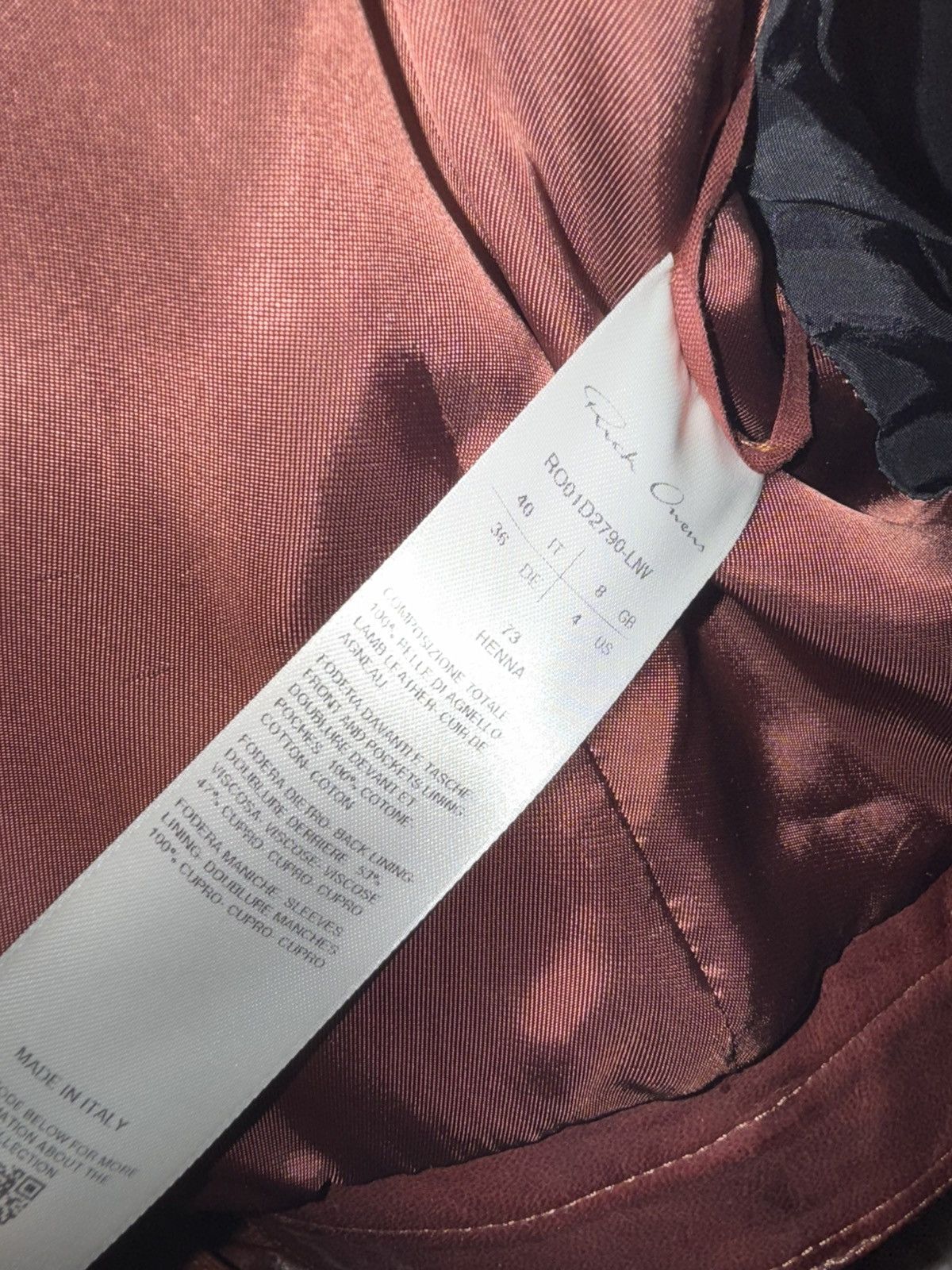 Rick Owens Rick Owens Micro Cropped Henna Leather Biker Jacket Size US M / EU 48-50 / 2 - 3 Thumbnail