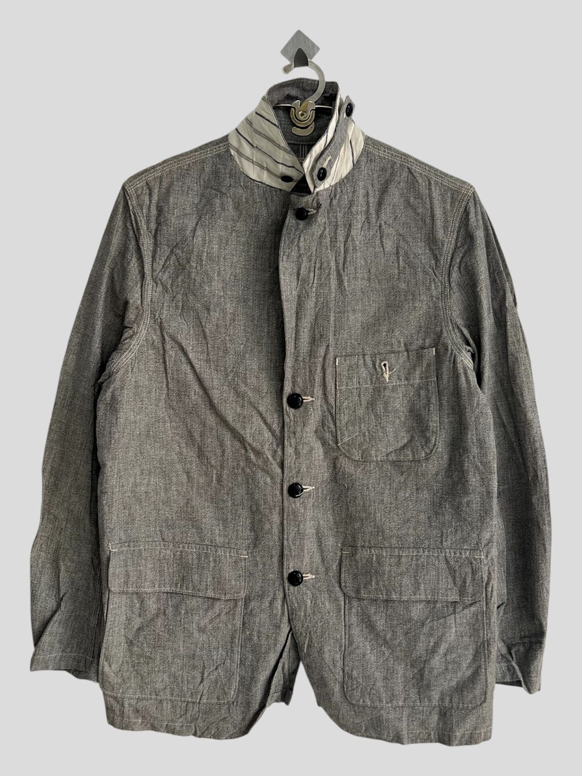 Sunny Sports Japan Made Salt & Pepper 3 Pockets Selvedge Workwear Jacket Size US M / EU 48-50 / 2 - 2 Thumbnail