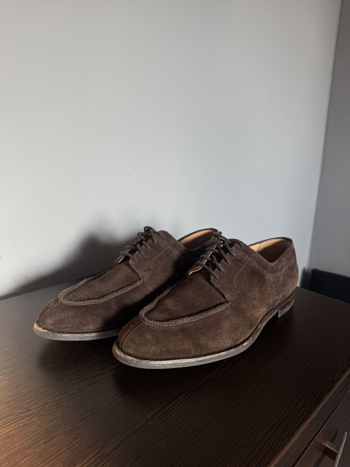Crockett & Jones RRP€610 Crockett & Jones Hardwick Dark Brown Suede Shoes Size US 9.5 / EU 42-43 - 1 Thumbnail