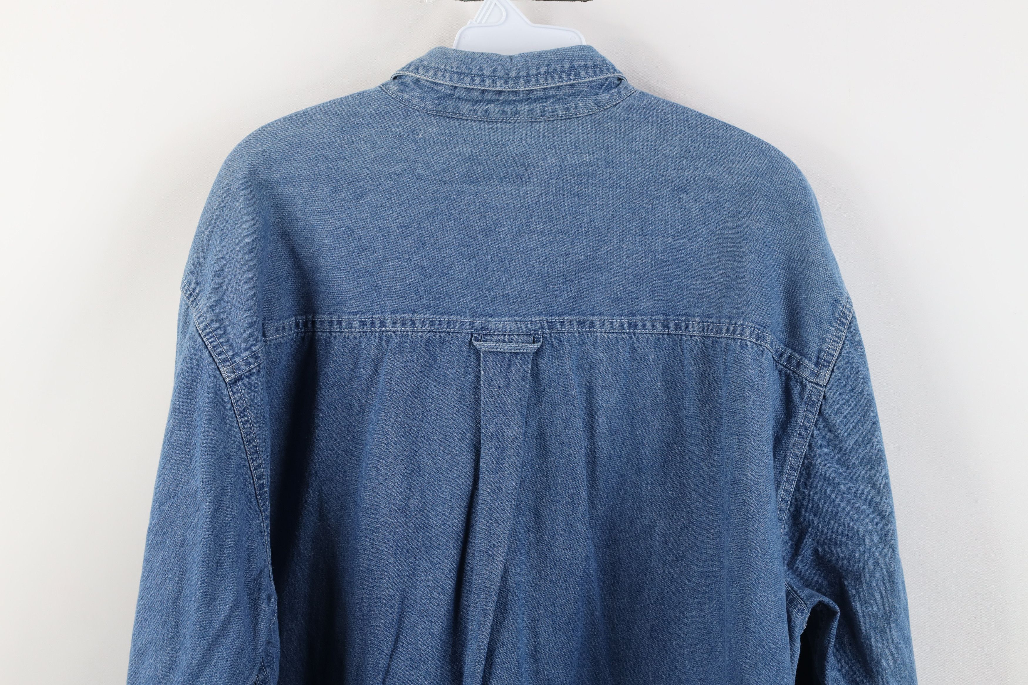 Vintage Vintage 90s Y2K Streetwear Denim Collared Button Down Shirt Size US XL / EU 56 / 4 - 12 Thumbnail