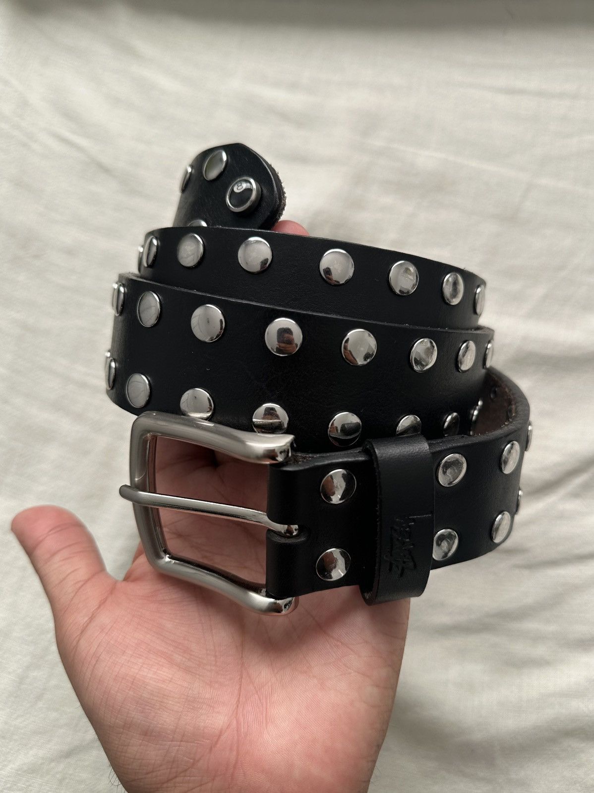 Stussy Stussy SS Link Studded Belt Hairy Cheetah Print | Grailed