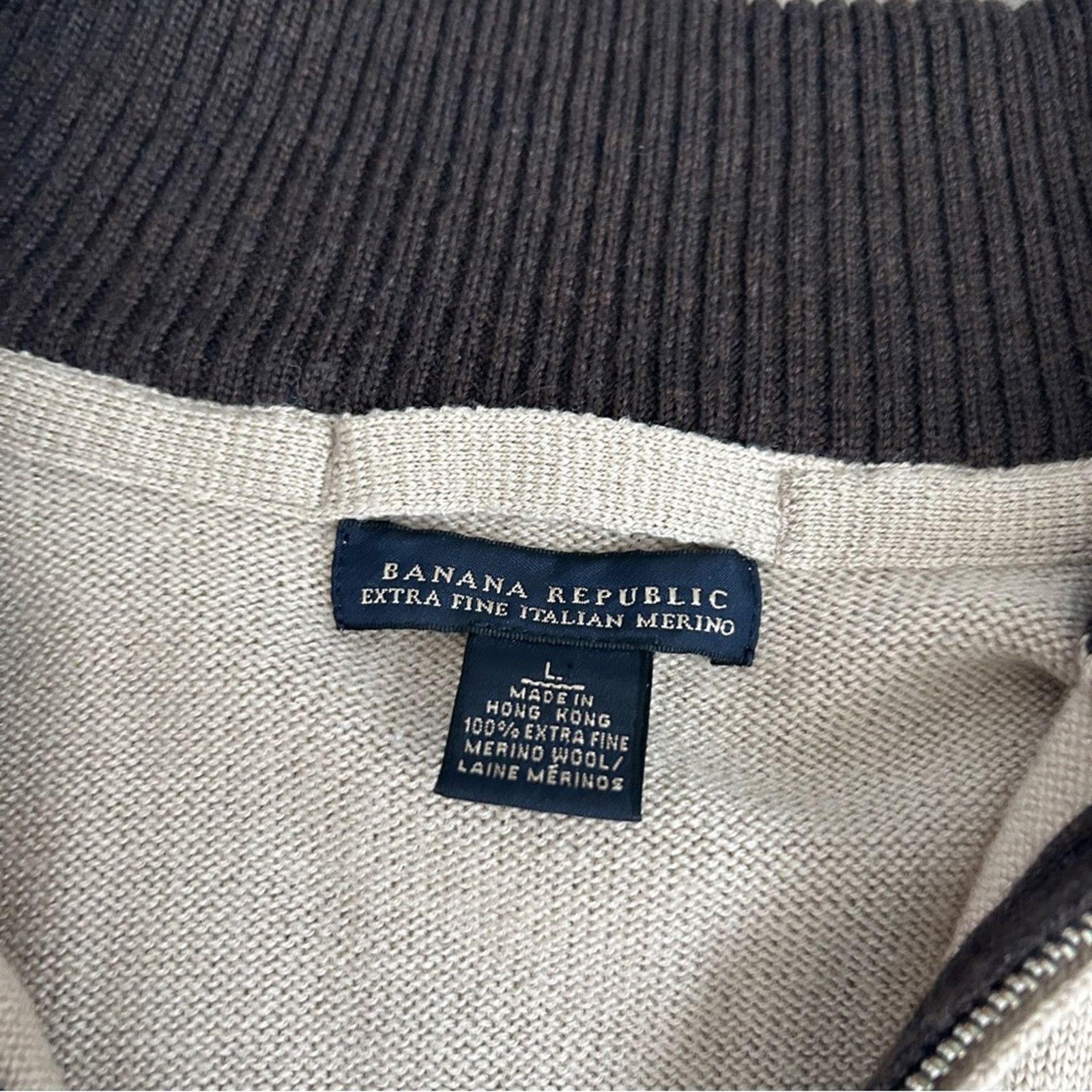 Banana Republic Banana Republic extra fine merino wool tan sweater L Size US L / EU 52-54 / 3 - 2 Thumbnail