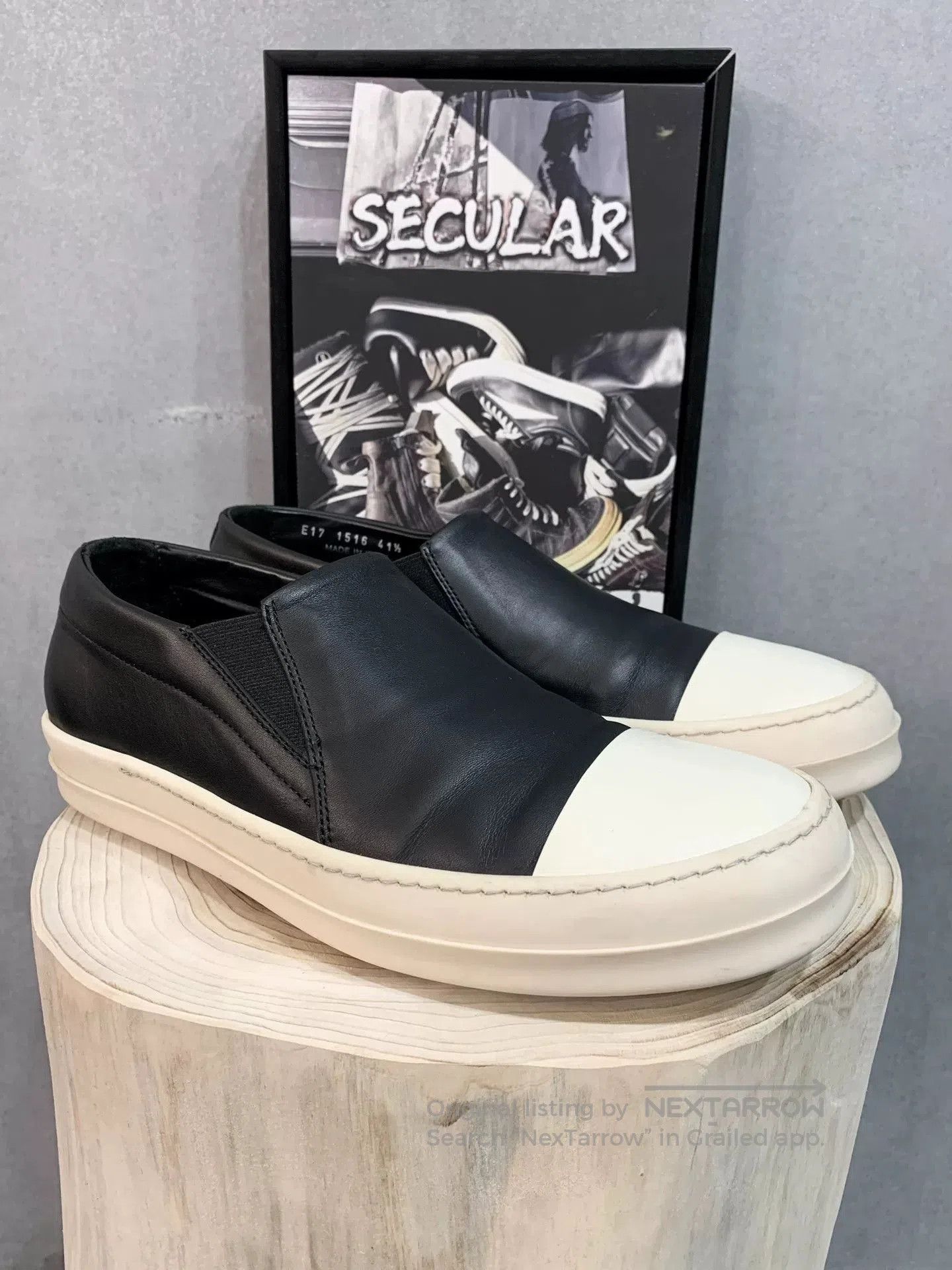 Rick Owens rick owens black leather slip. Size US 10.5 / EU 43-44 - 3 Thumbnail