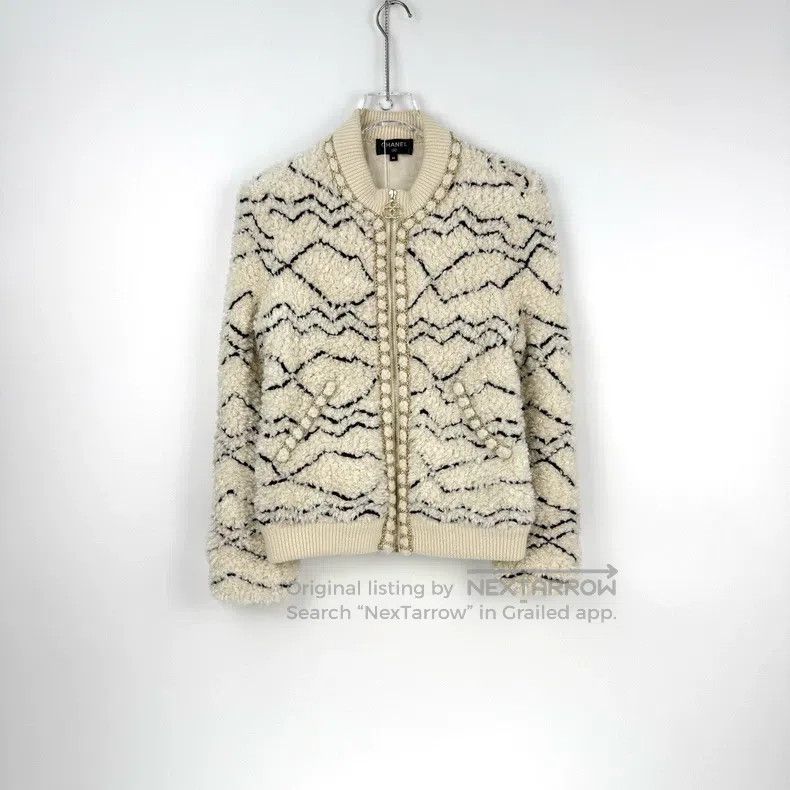 Chanel Chanel Milky white wavy teddy wool zipper jacket Size XS / US 0-2 / IT 36-38 - 3 Thumbnail