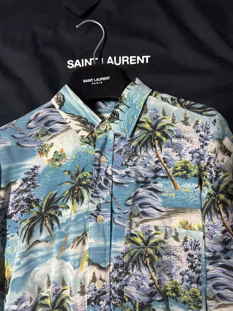Saint Laurent Paris Saint Laurent Paris Palm Tree Wave Pattern Shirt i Size US XXS / EU 40 - 4 Thumbnail