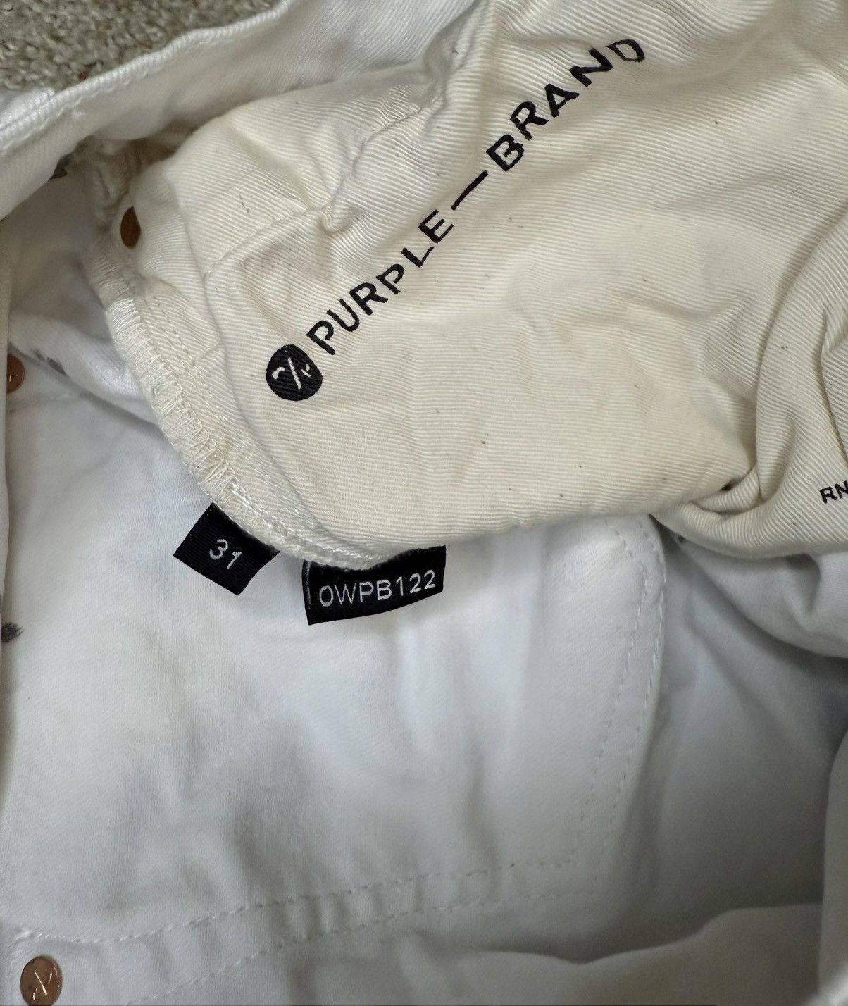 Purple Brand Purple Brand Optic White Paint Blowout Jeans Size US 31 - 5 Thumbnail