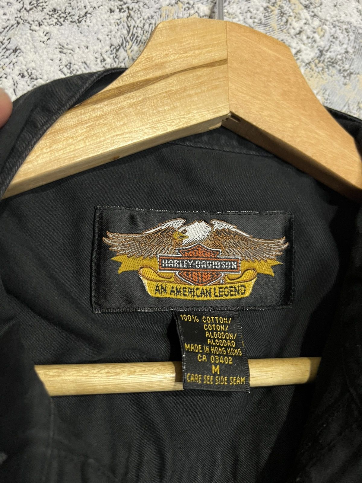 Vintage Harley Davidson Denim Button Up Work Mechanic Shirt Size US M / EU 48-50 / 2 - 5 Thumbnail