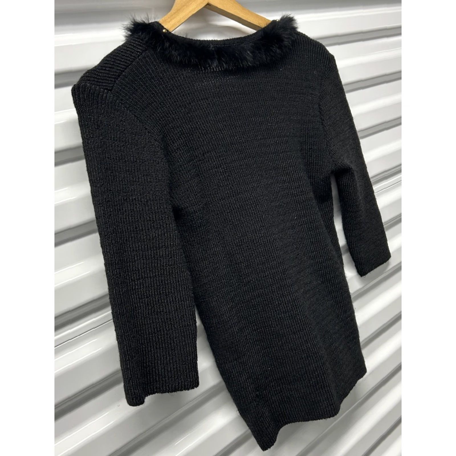 Vintage VINTAGE Solyne Paris Sweater Women Black Rhinestone Square Neck 3/4 Sleeve Knit MadeInFrance S Pullover Size S / US 4 / IT 40 - 4 Thumbnail