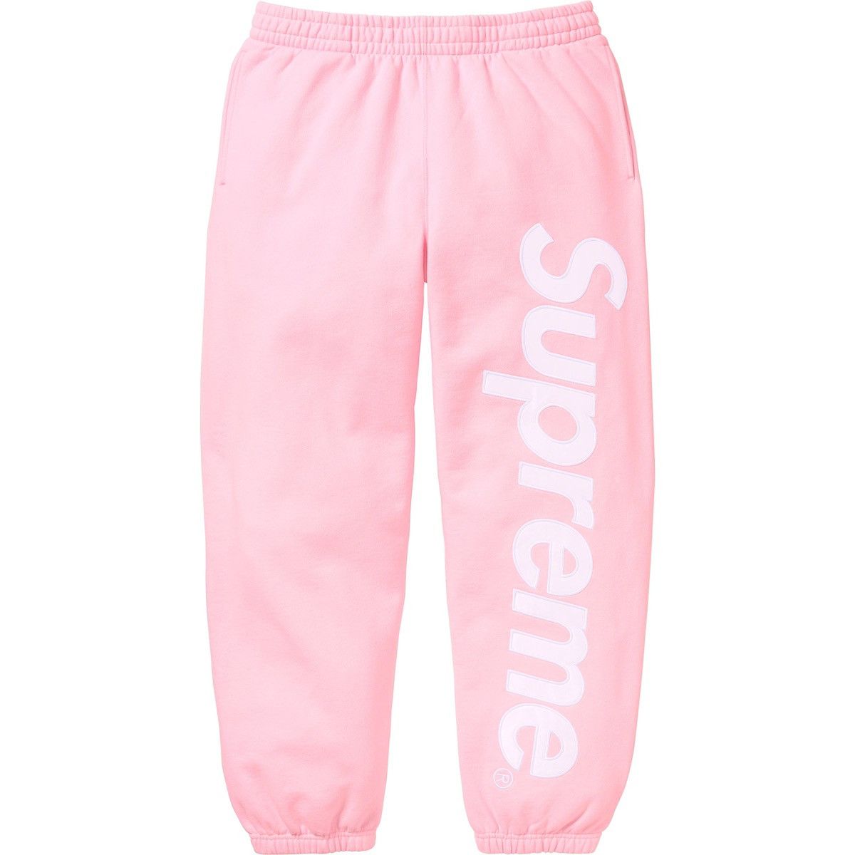 Supreme Supreme Satin Pink Appliqué Sweatpants | Grailed