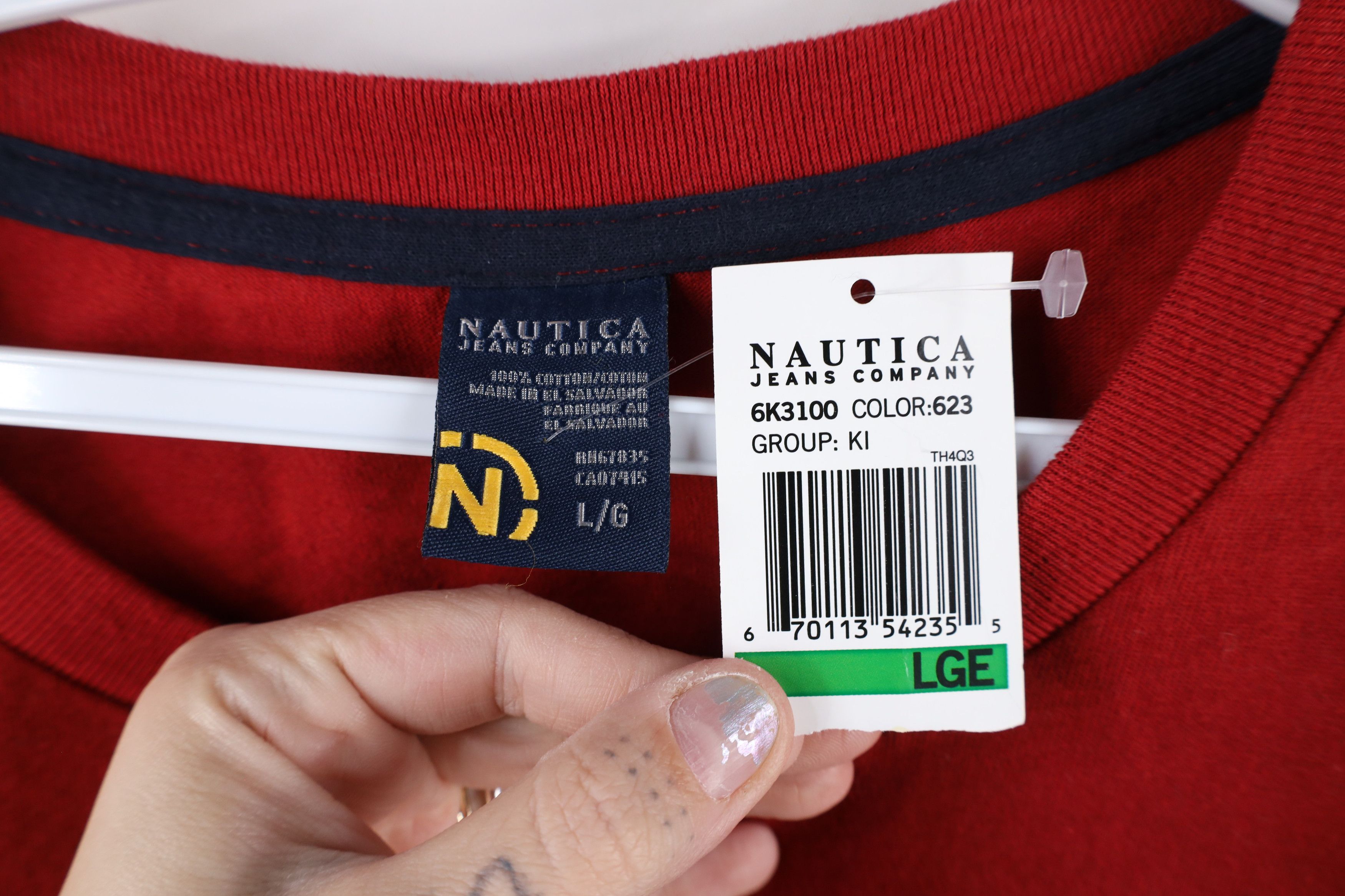 Nautica × Vintage Deadstock Vintage 90s Nautica Script Short Sleeve T-Shirt Size US L / EU 52-54 / 3 - 7 Thumbnail