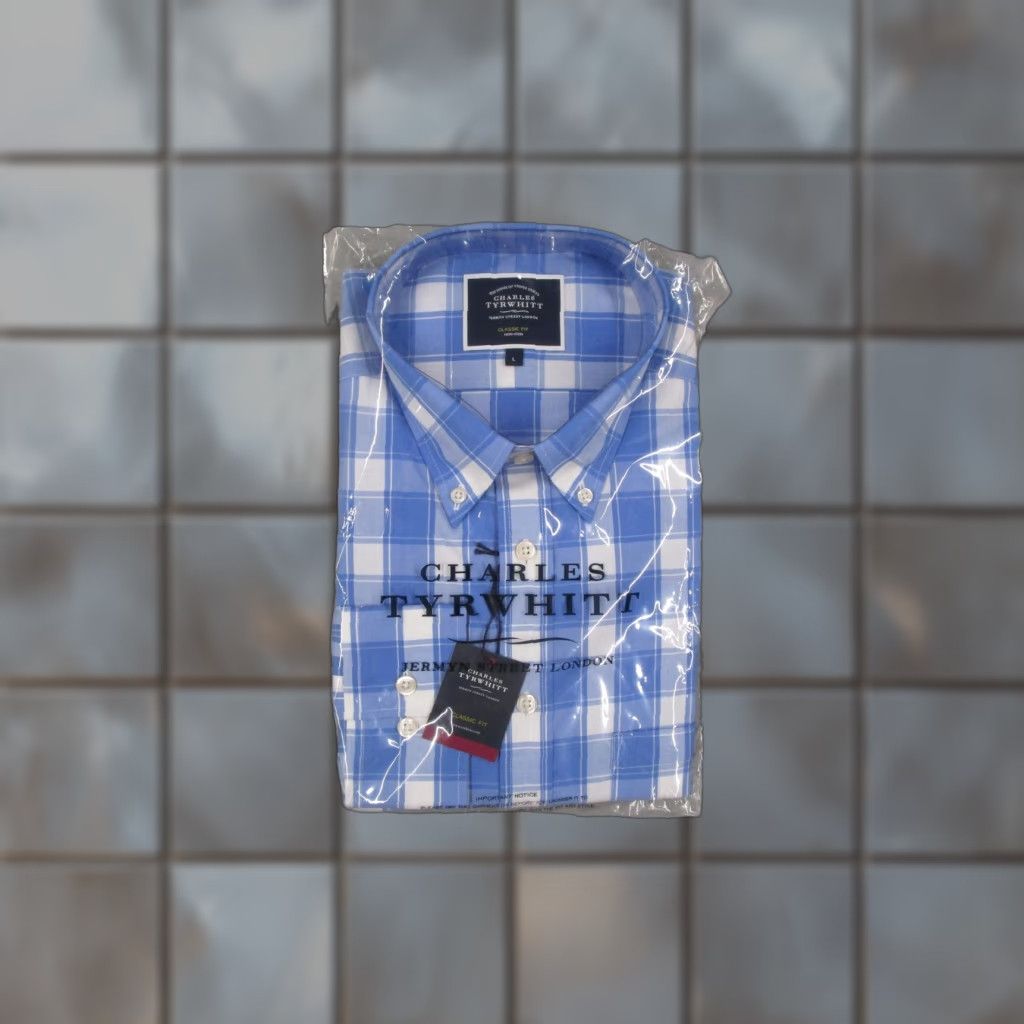 Charles Tyrwhitt Charles Tyrwhitt Shirt Mens Large Blue Check Non Iron Classic Fit Button Down Size US L / EU 52-54 / 3 - 1 Thumbnail