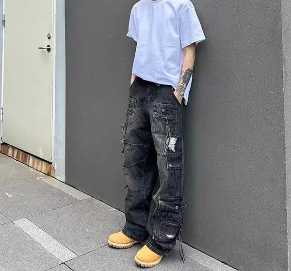VIBE Vintage street hip-hop punk washed workwear ripped jeans Size US 30 / EU 46 - 4 Thumbnail