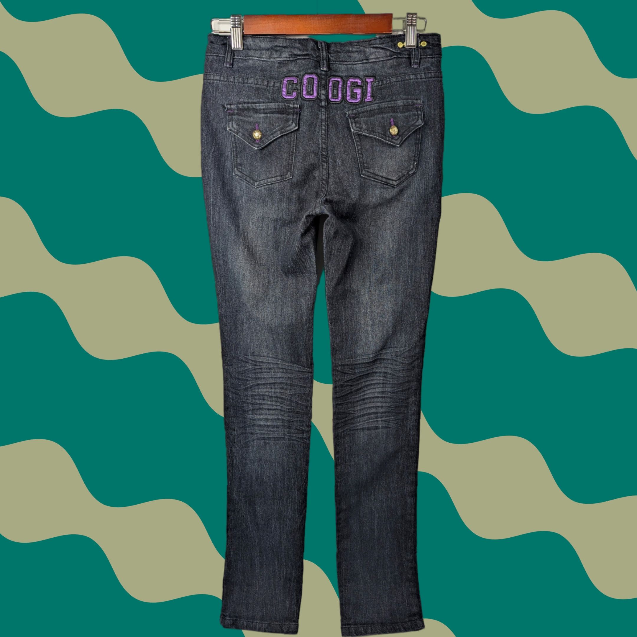 Coogi COOGI Jeans Womens Size 16 Dark Denim Embroidered Logo Pockets Y2K 90s Hip Hop Floral Straight Regular Blue Cotton Denim Size 38" / US 16 / IT 52 - 1 Thumbnail
