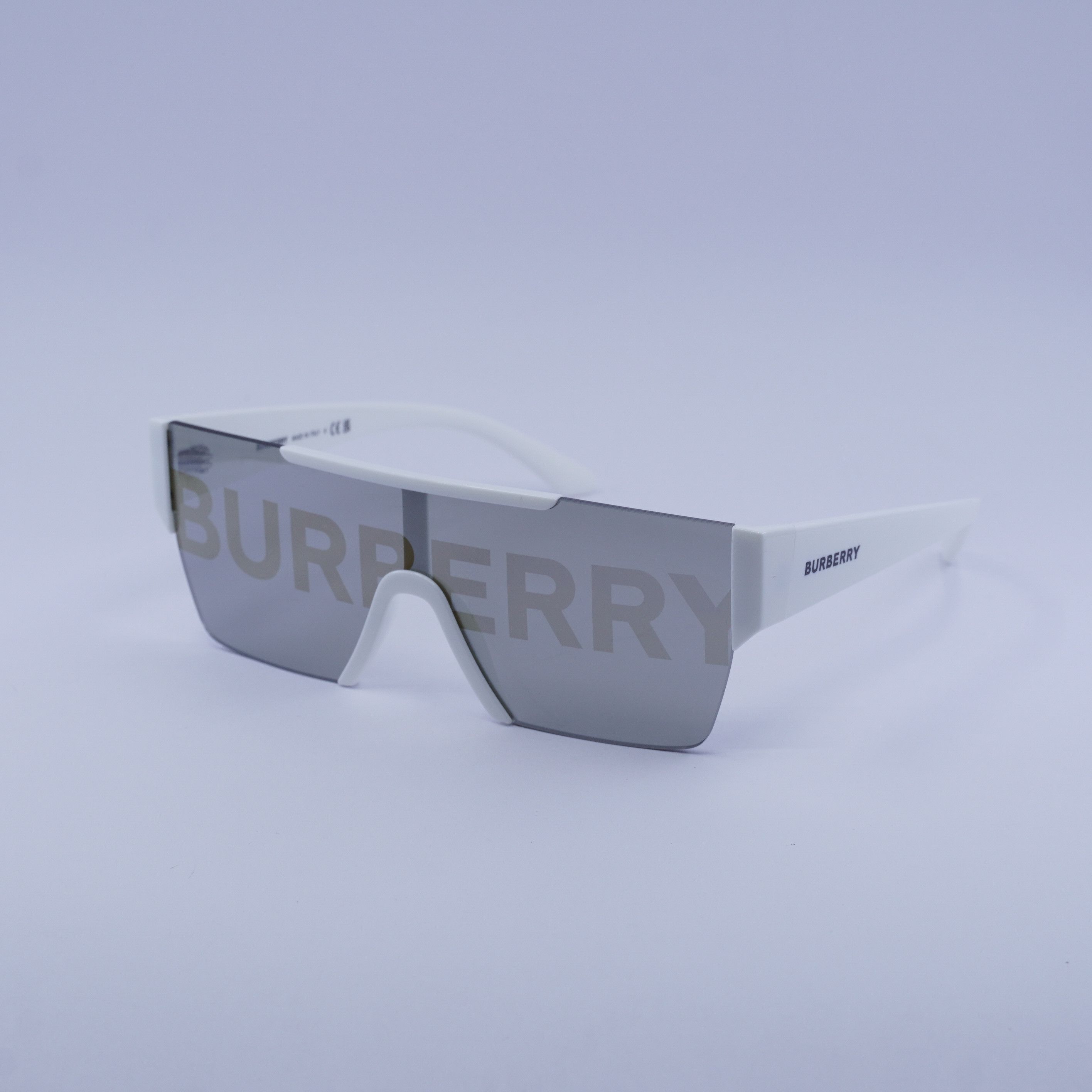 Burberry Burberry BE4291 3007/H Sunglasses White Shield Frame Size ONE SIZE - 1 Thumbnail