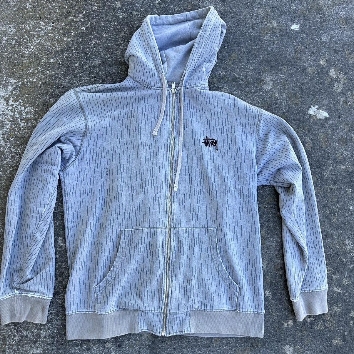 Futura × Stussy Stüssy x Futura Rain Camo Zippered Hoodie | Grailed