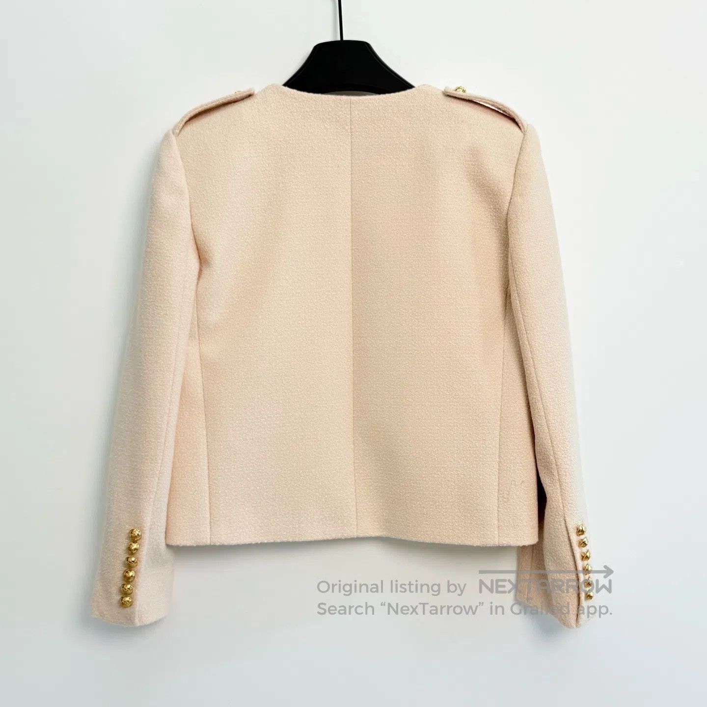 Celine CELINE Solid Color Tweed Knit Top with Buttons| Size XXS / US 00 / IT 34 - 3 Thumbnail