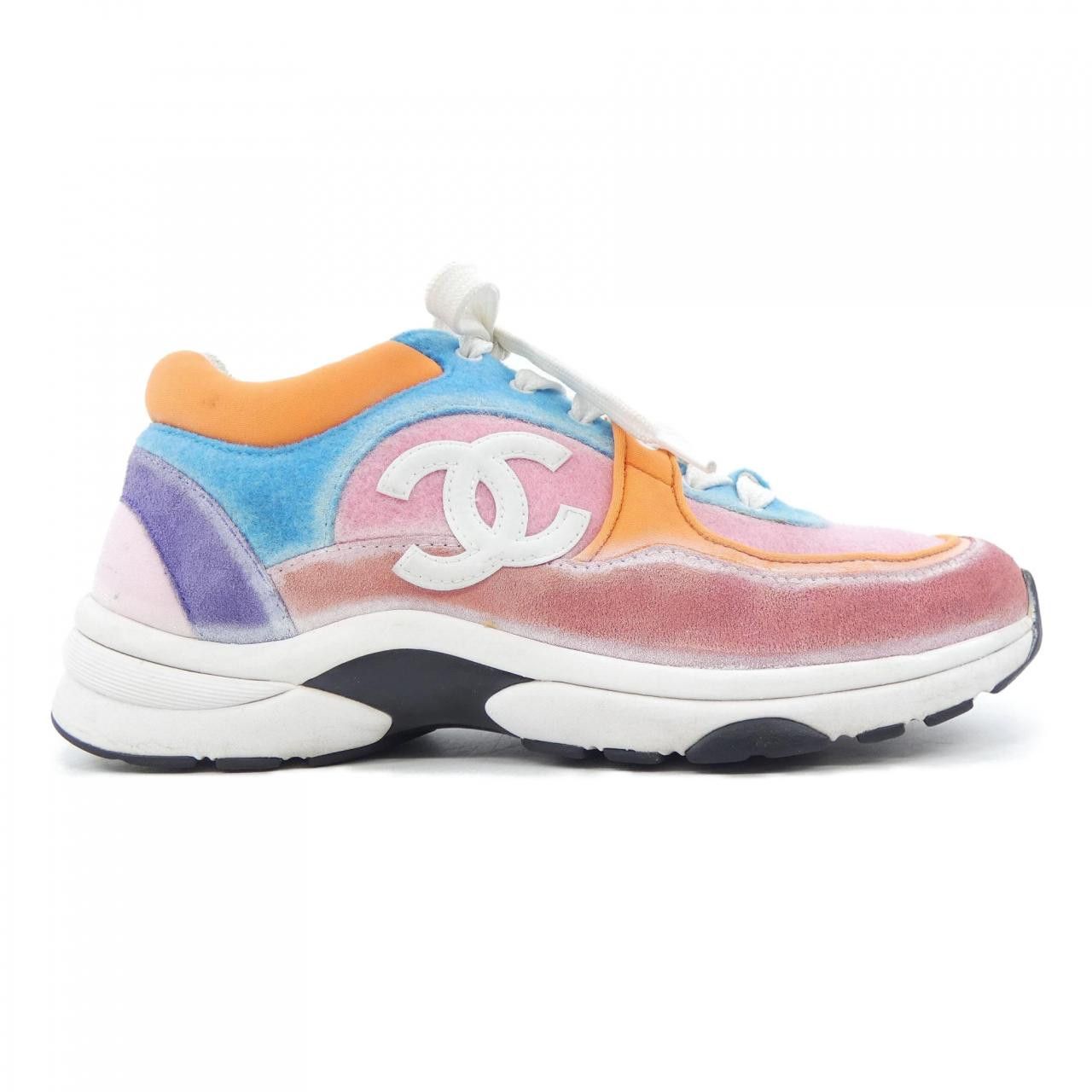 Chanel Chanel G34360Y54480 Fabric Suede Calfskin Sneakers Textile Shoes G34360Y54480 DUTY FREE for USA