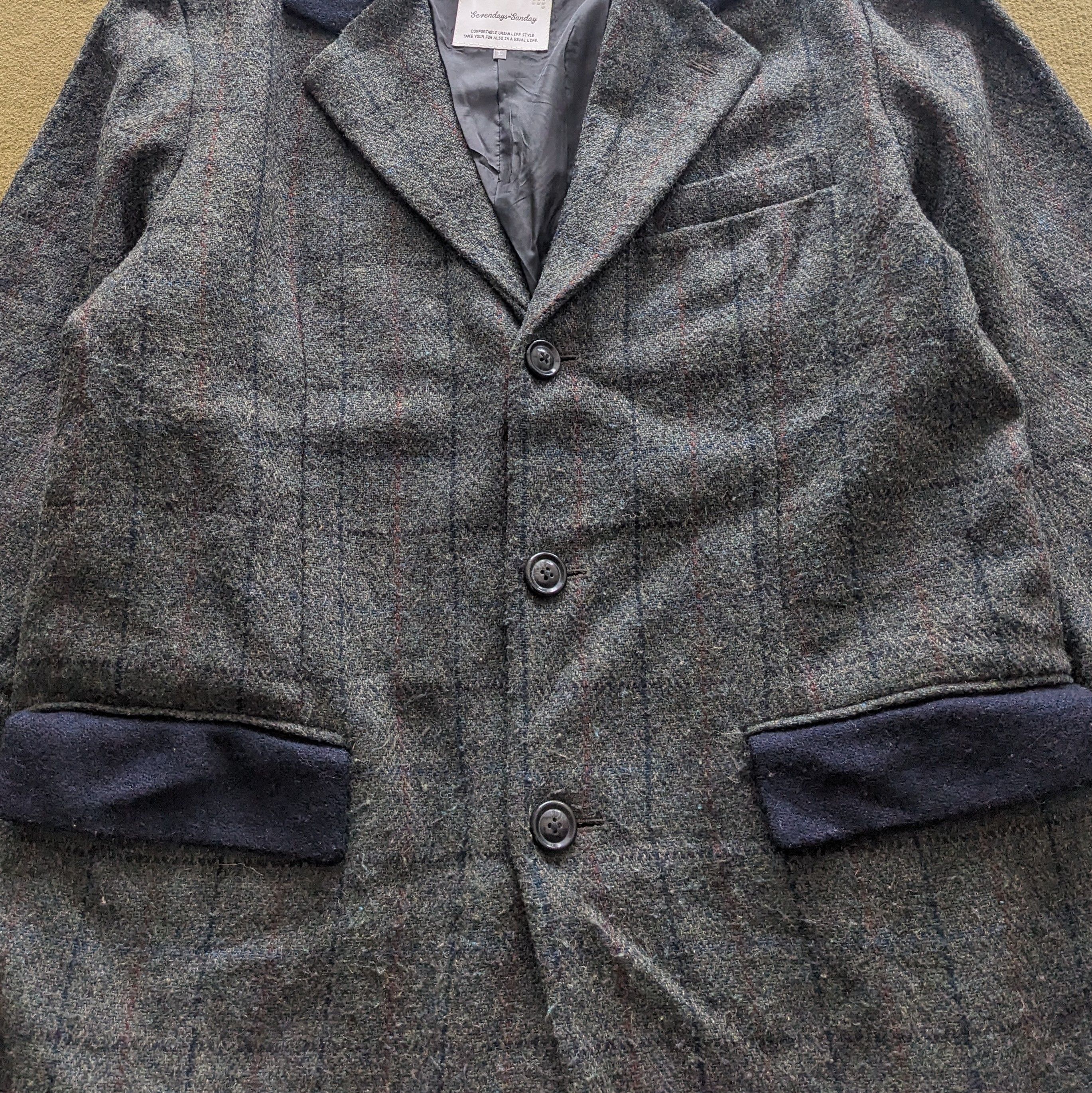 Harris Tweed Vintage HARRIS TWEED Long Style Jacket Size US M / EU 48-50 / 2 - 2 Thumbnail