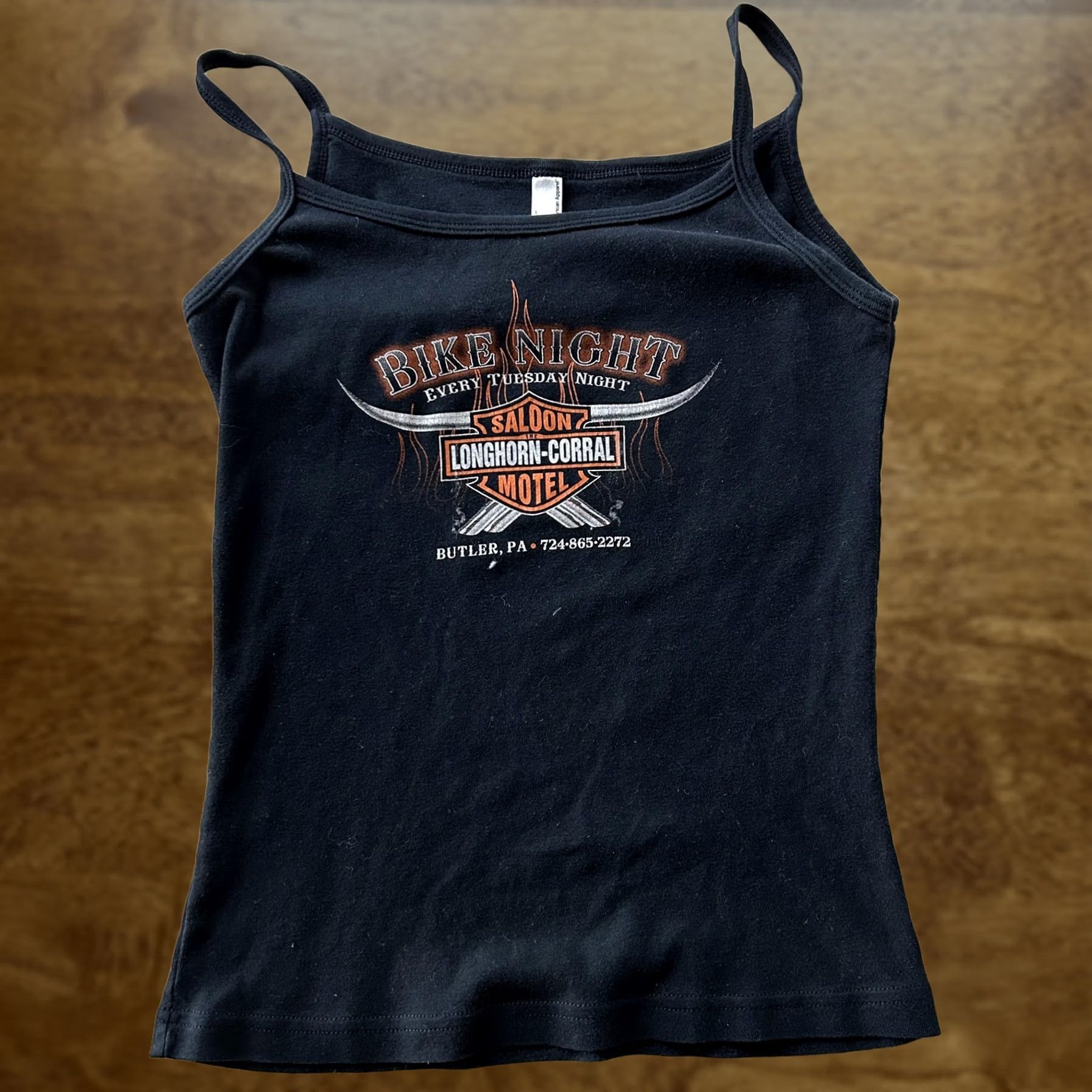 American Apparel American Apparel Tank Top Womens Large Black Bike Night Biker Graphic Camisole Size L / US 10 / IT 46 - 1 Thumbnail