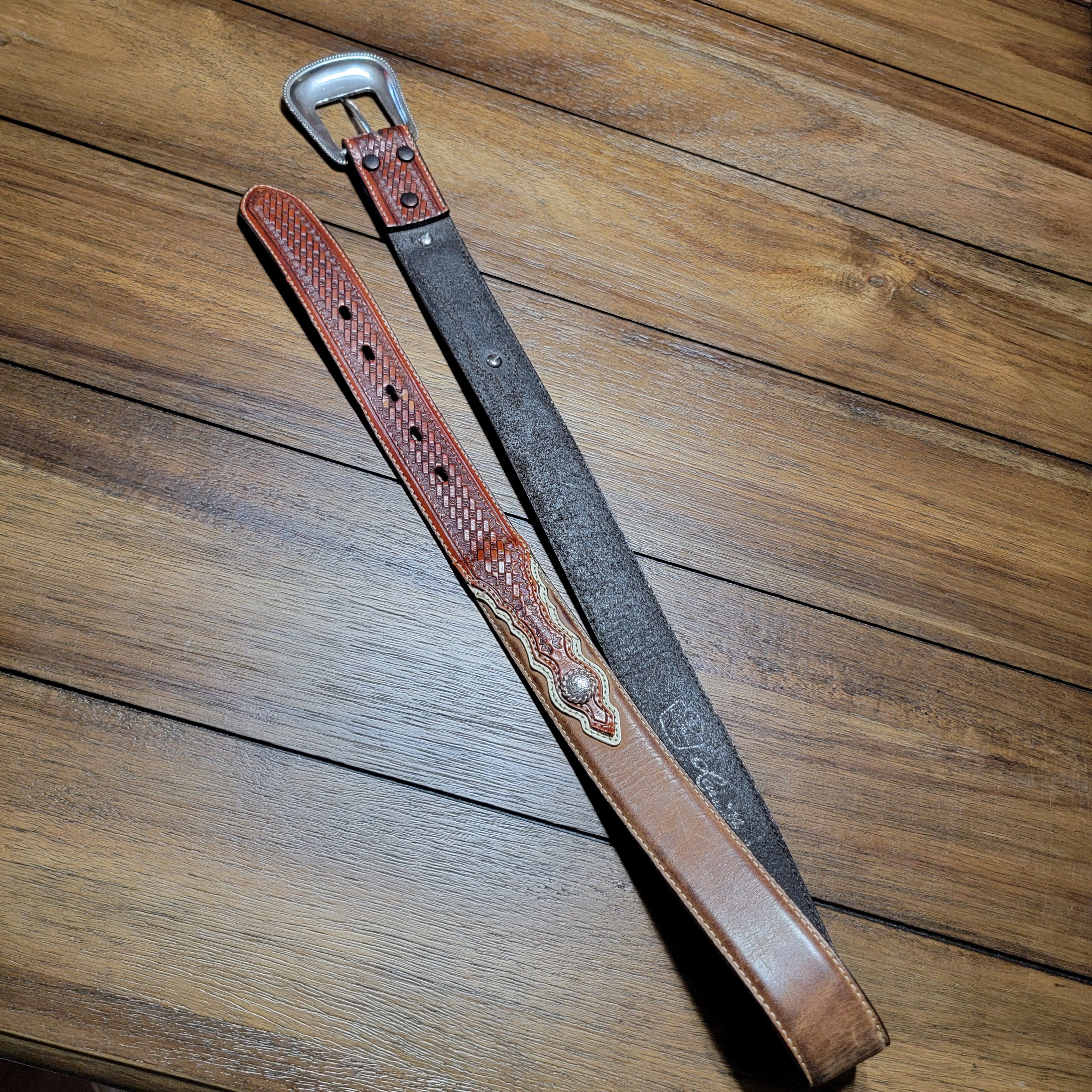 Larry Mahan Larry Mahan Ladies Genuine Leather Western Belt - 38 Size ONE SIZE - 2 Thumbnail