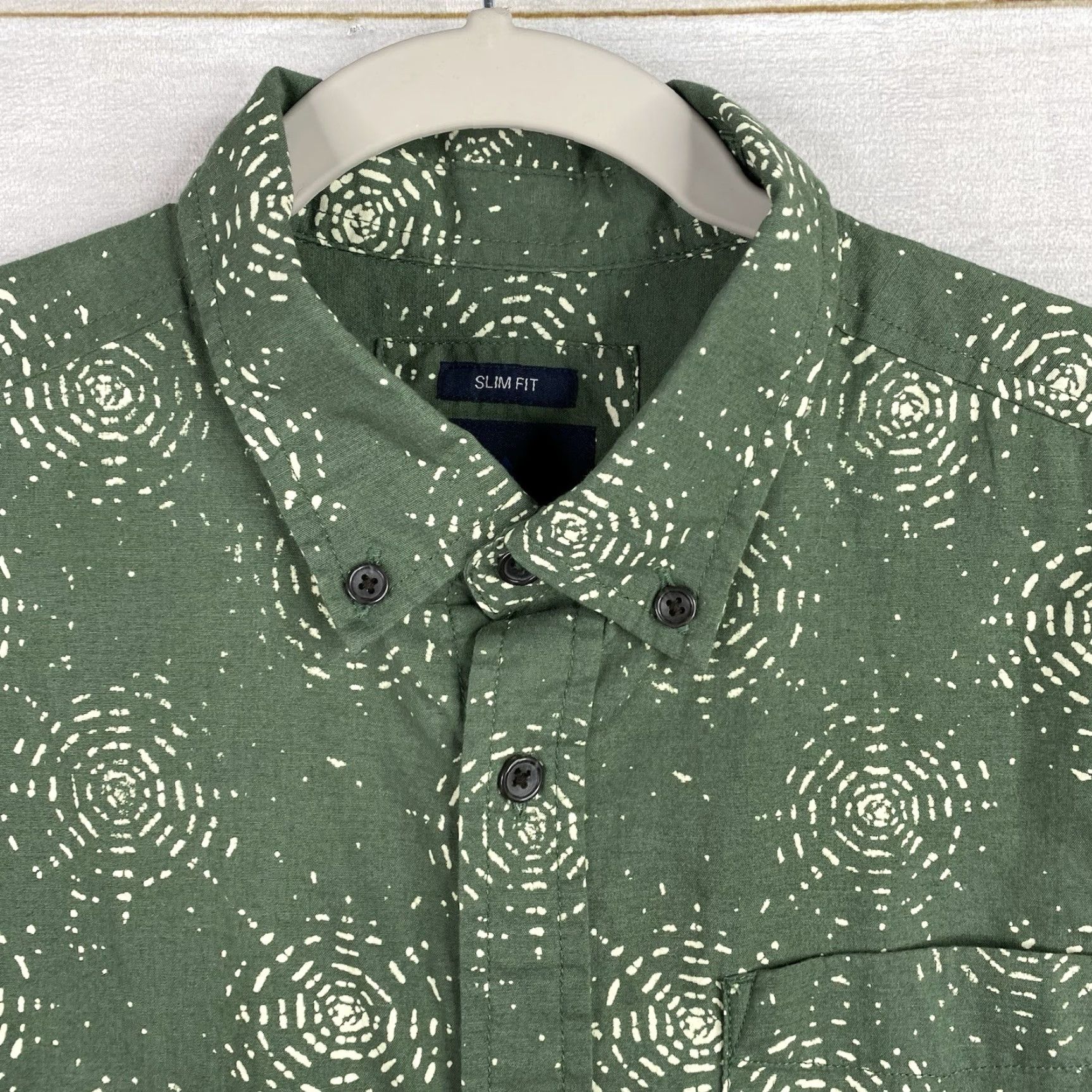 Prana prAna Button-Down Shirt Mens S Slim Fit Green Print Short Sleeve Pocket Hiking Shirt Size US S / EU 44-46 / 1 - 3 Thumbnail